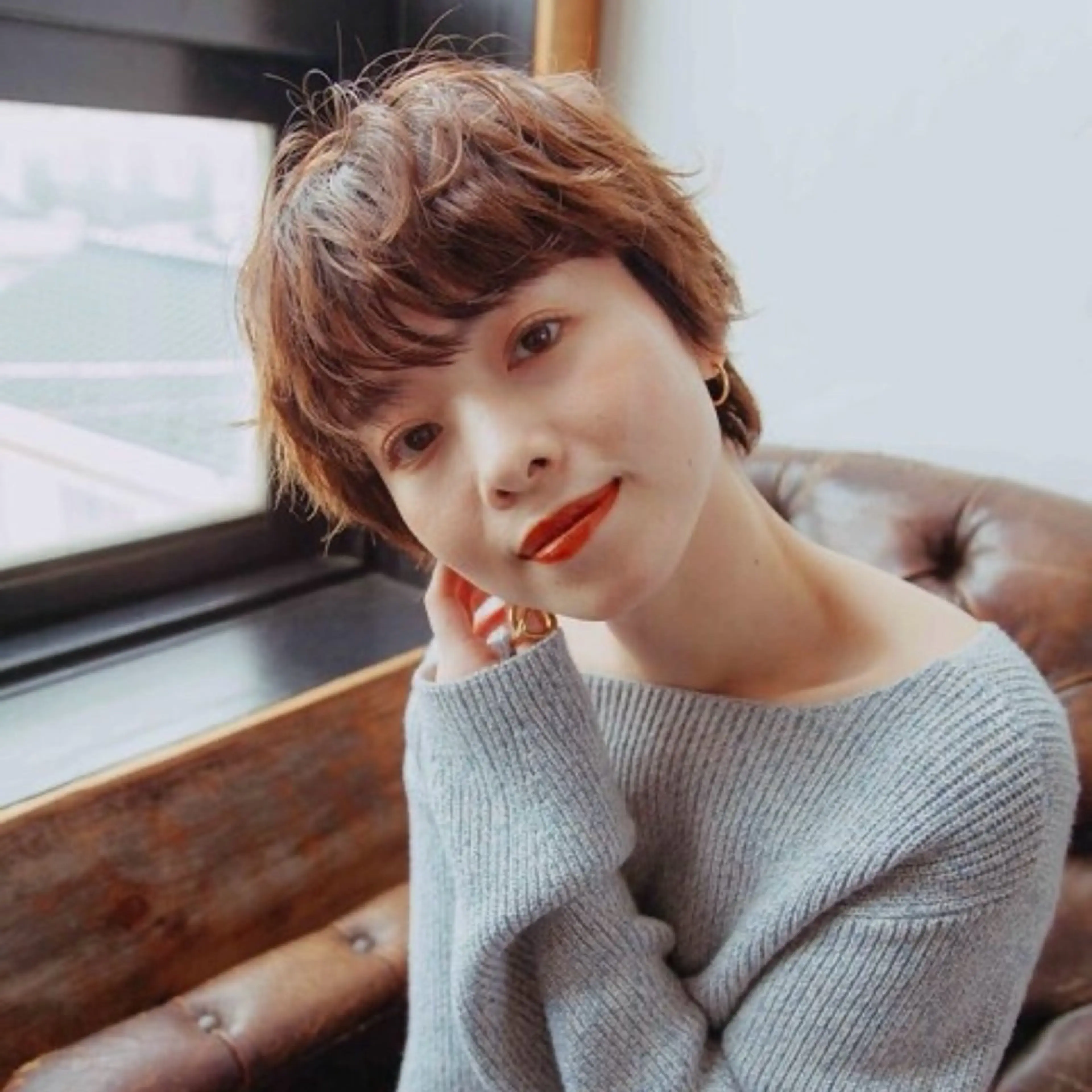 ショート カラー 似合わせショート/ ハイライト/我如古のヘアスタイル