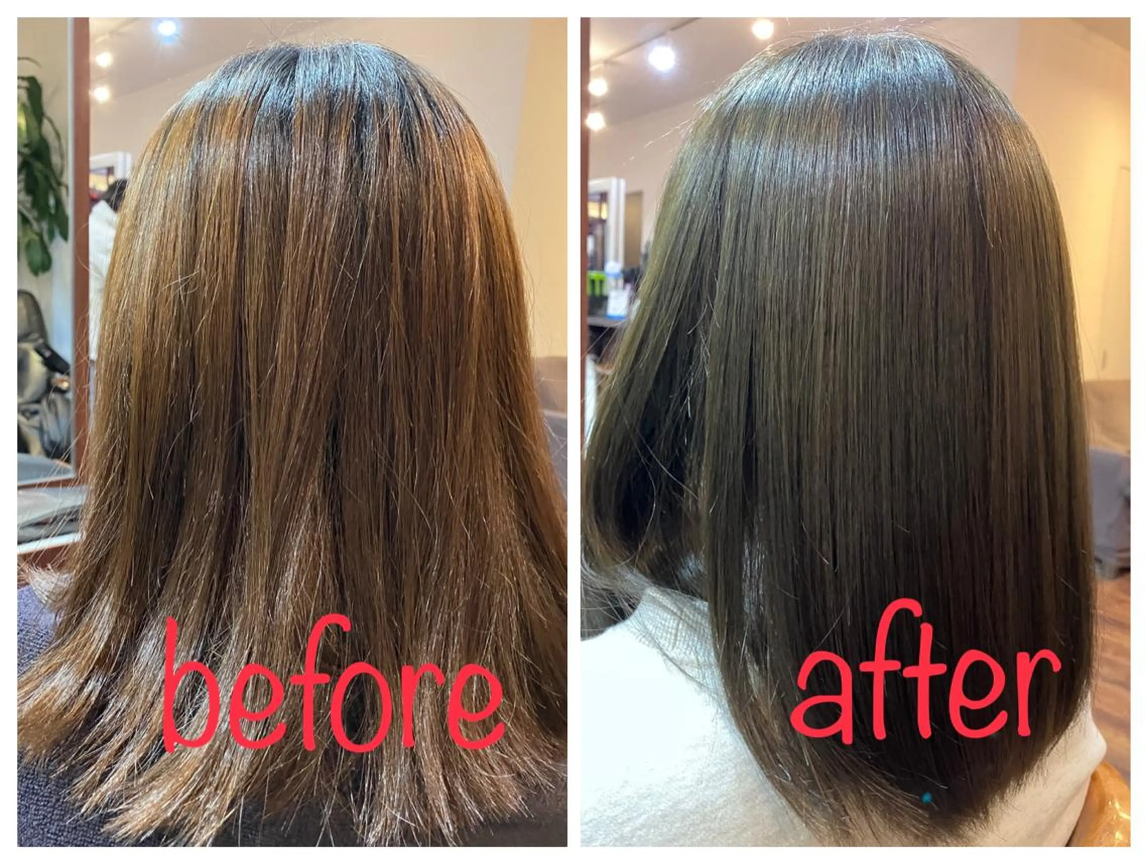 ミディアム カラー ブリーチ グレージュ オリーブグレージュ オリーブグレー Doluce所属・岡宮 友紀子のヘアスタイル