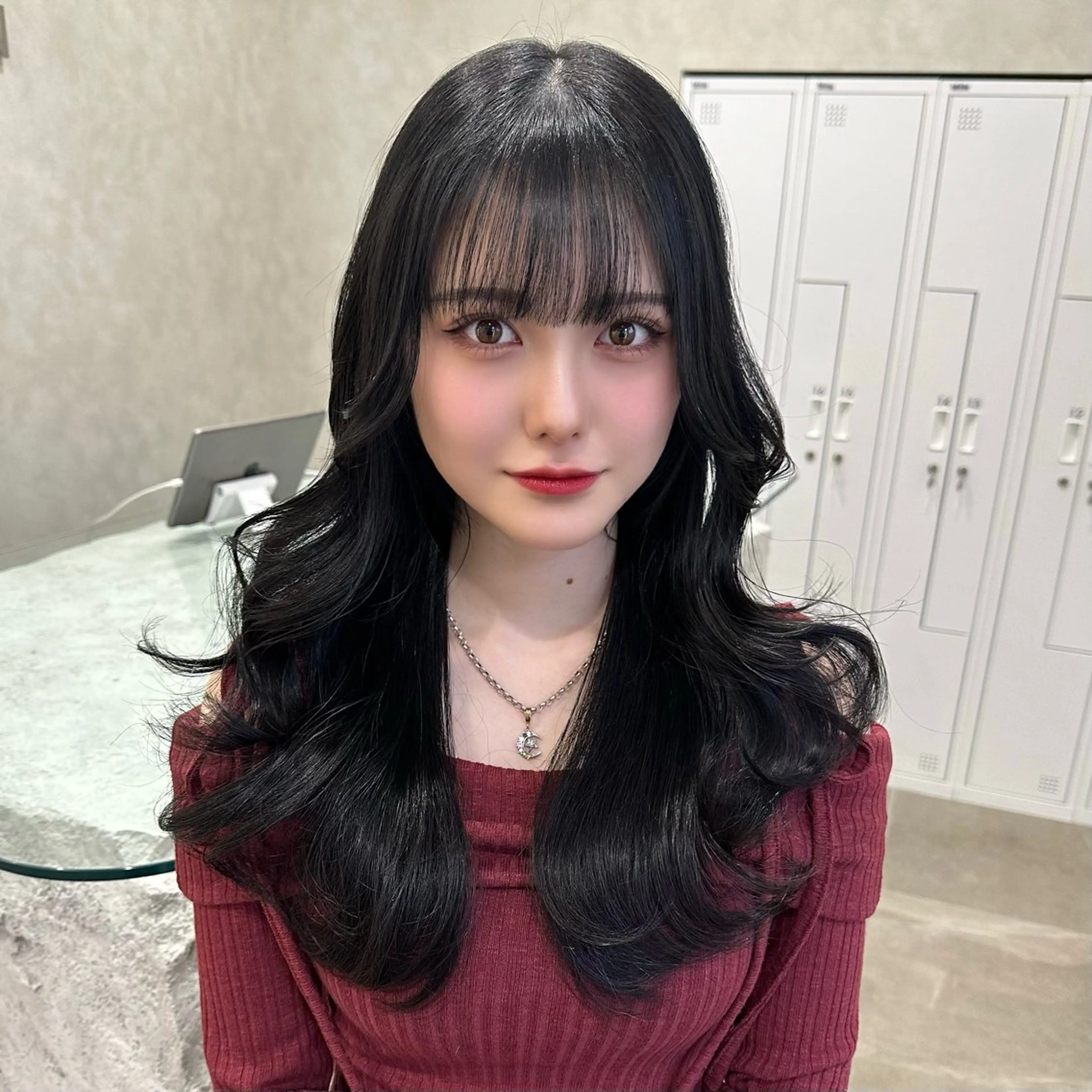 ロング カラー くびれヘア 顔まわりレイヤー 韓国風ヘア レイヤーカット 似合わせカット カット ヘアカラー トリートメント SALOWIN原宿AROA店所属・顔まわり神カット✂︎ 齋藤雄大【原宿】のヘアスタイル