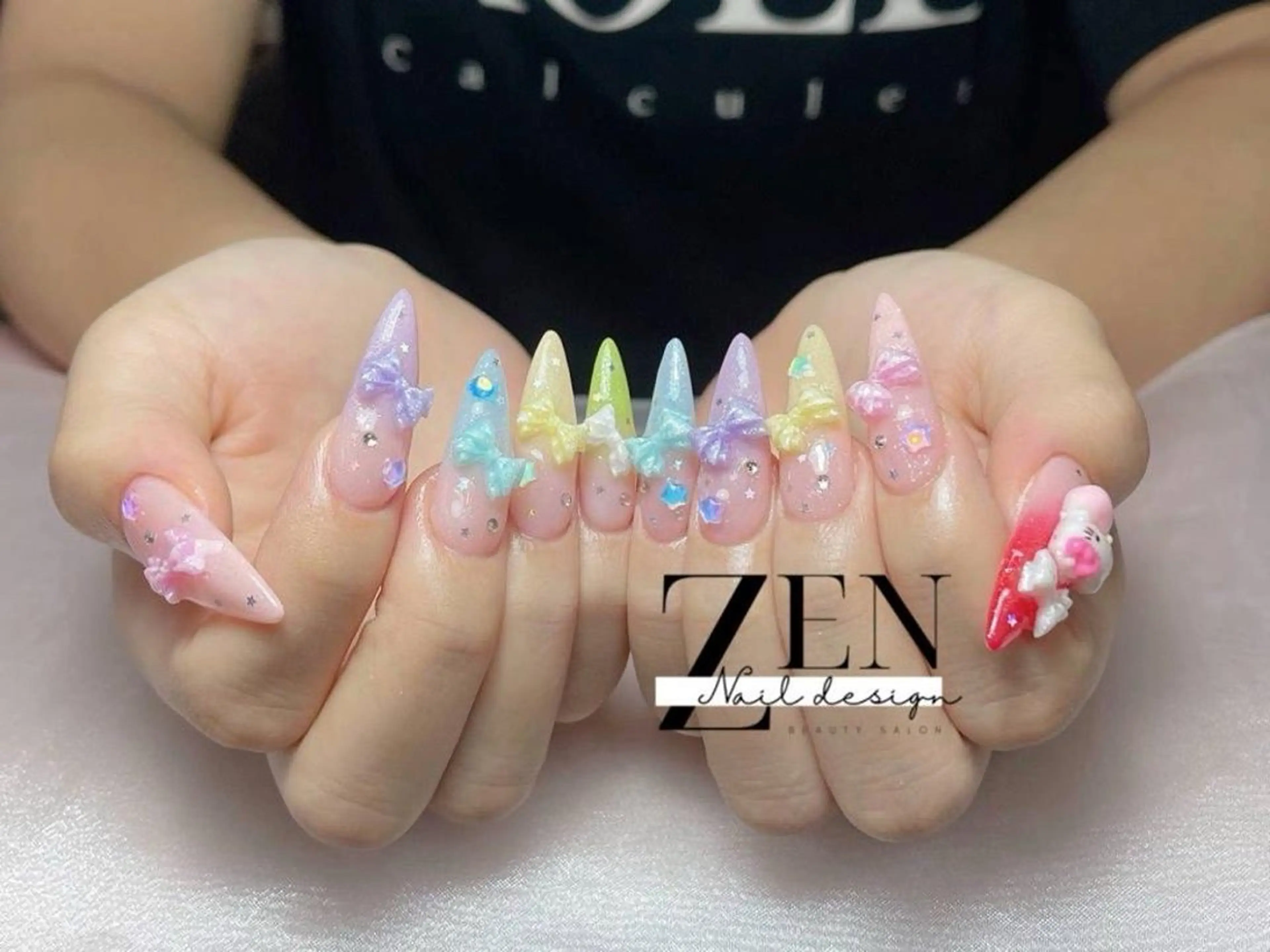 ネイル チークネイル 長さ出し フレンチネイル 韓国ネイル マグネットネイル ハンドネイル Zen Nail Design 池袋のネイルデザイン