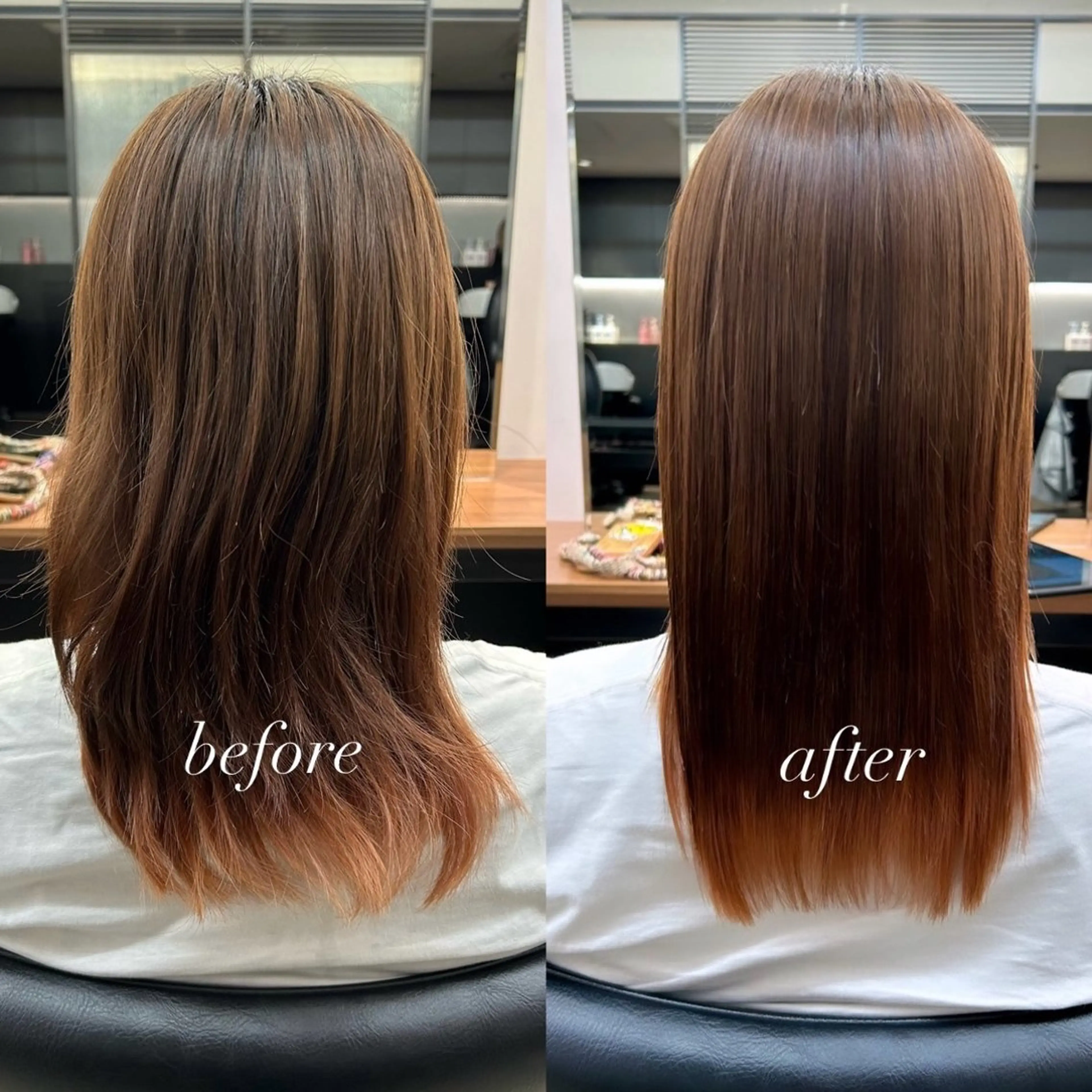 ミディアム パーマ 縮毛矯正 ストレートパーマ 縮毛矯正 諸井 芽のヘアスタイル
