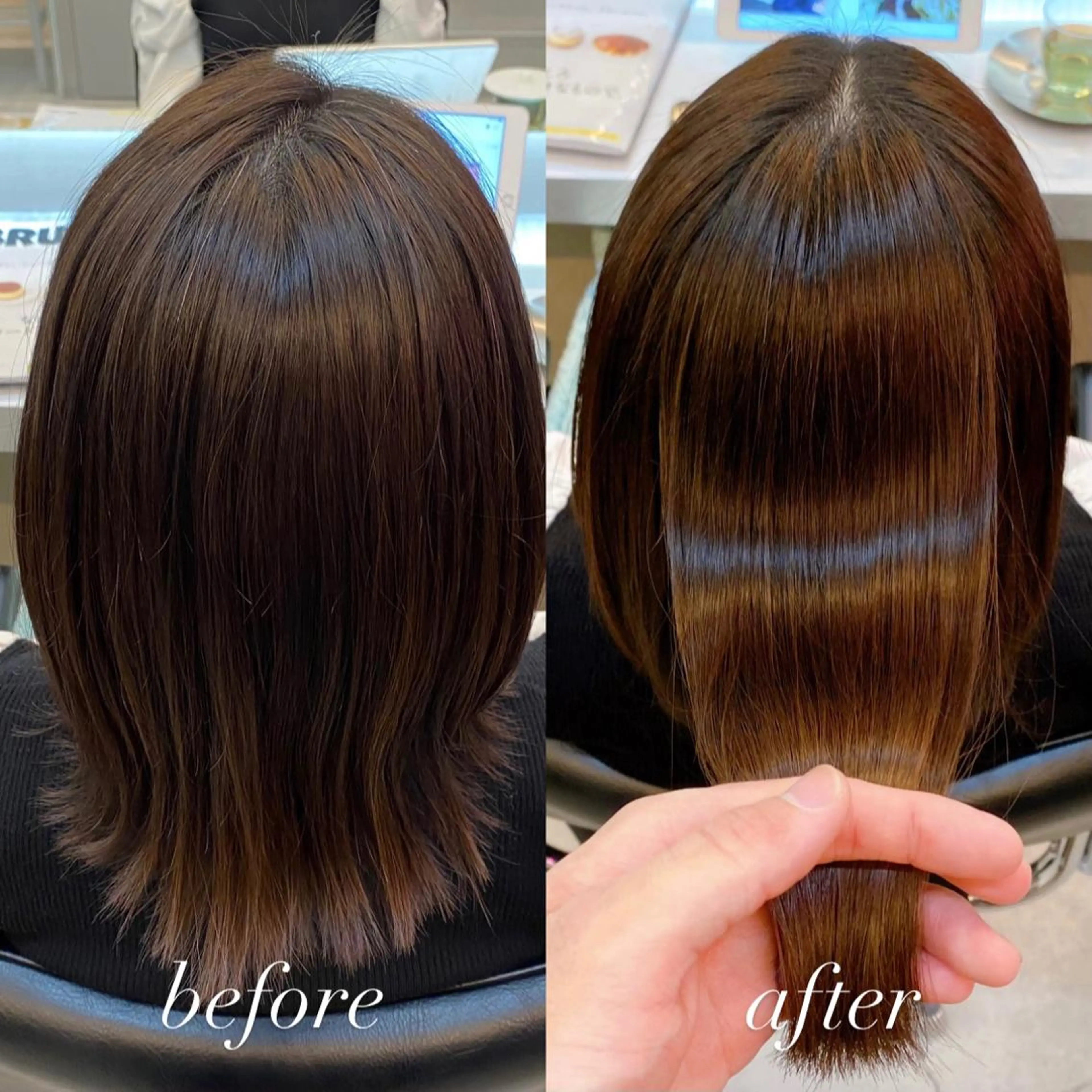 ミディアム 髪質改善 トリートメント カット トリートメント 透明感・ハイトーン・ 艶カラー/若林のヘアスタイル