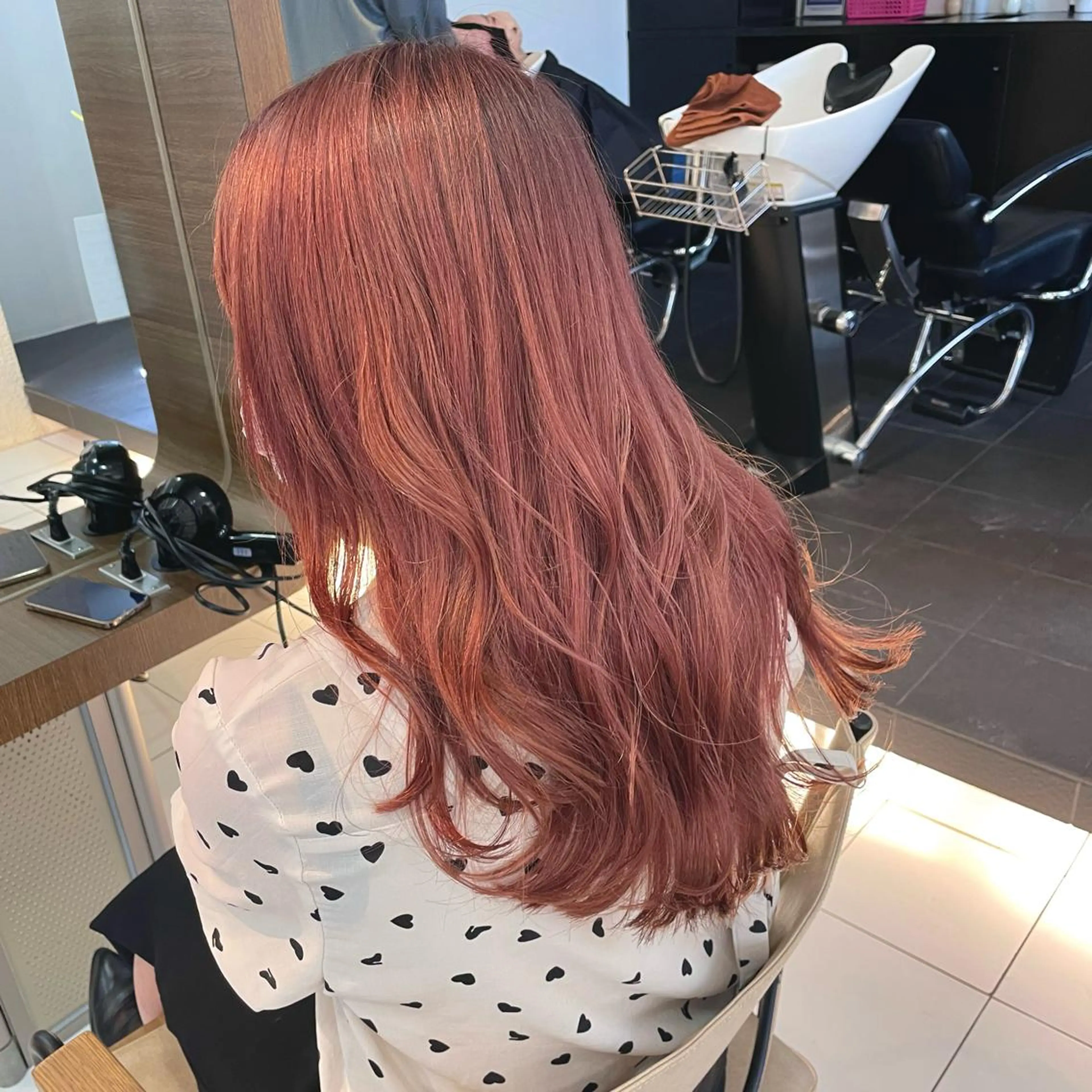 セミロング カラー ベージュカラー ブリーチ ピンクカラー ピンクベージュ 透明感カラー/ 寺田千雅子のヘアスタイル