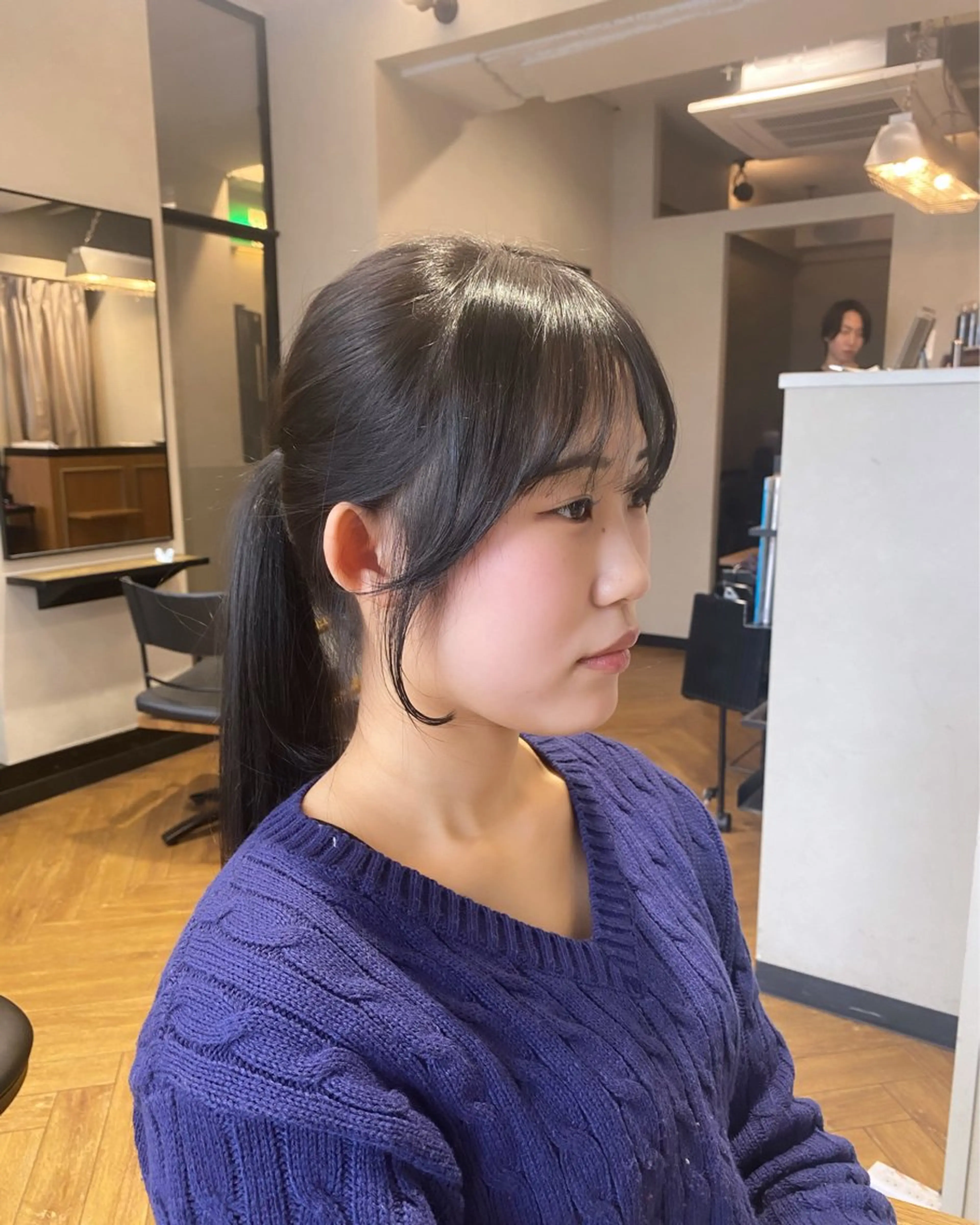 ロング カラー 顔周りカット カット ヘアカラー 美伶/大阪美容室 /透明感カラーのヘアスタイル