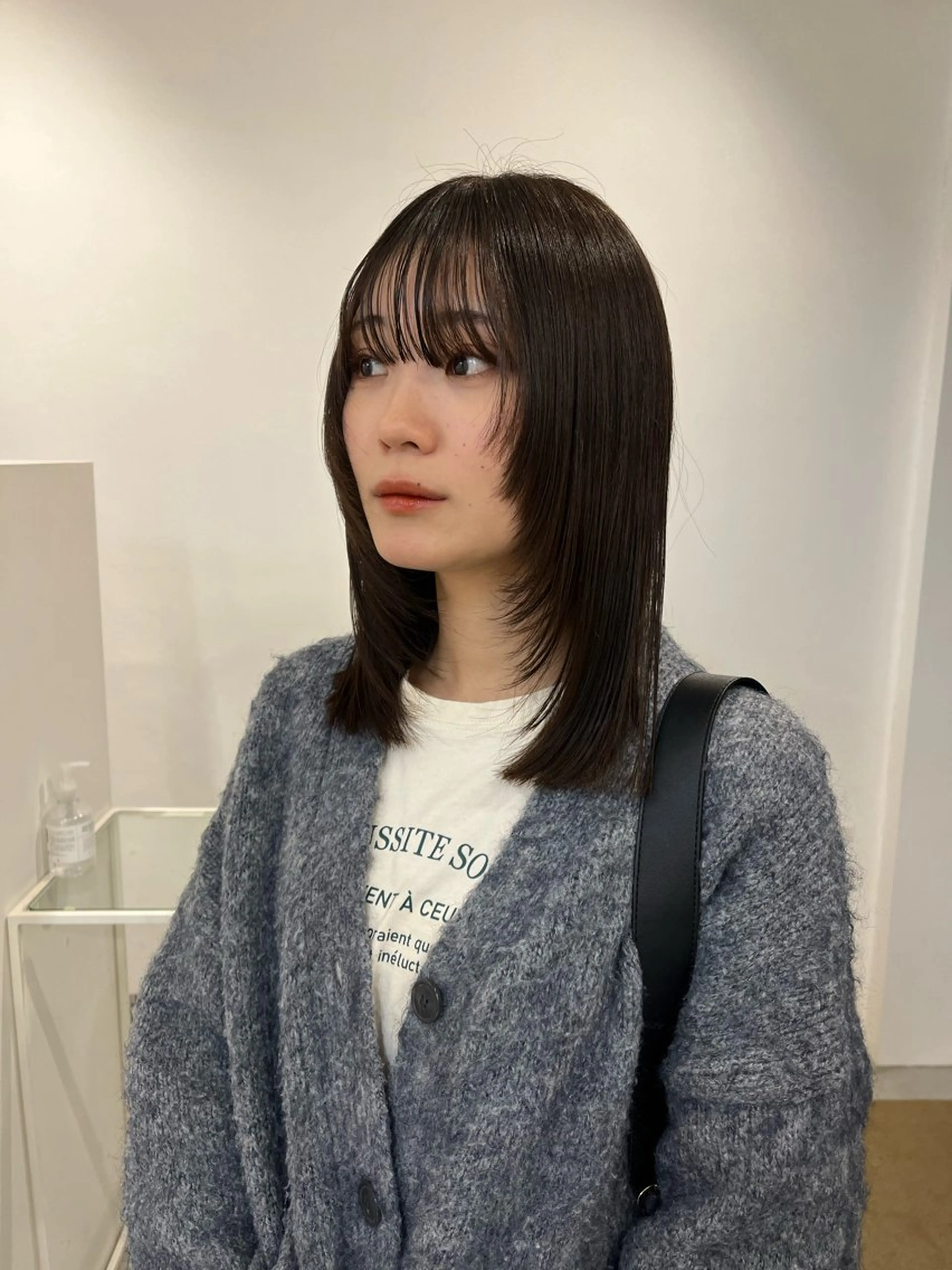 ミディアム 顔まわりレイヤー 顔周りカット レイヤーカット fit　stand所属・ハルカ/ fit standのヘアスタイル