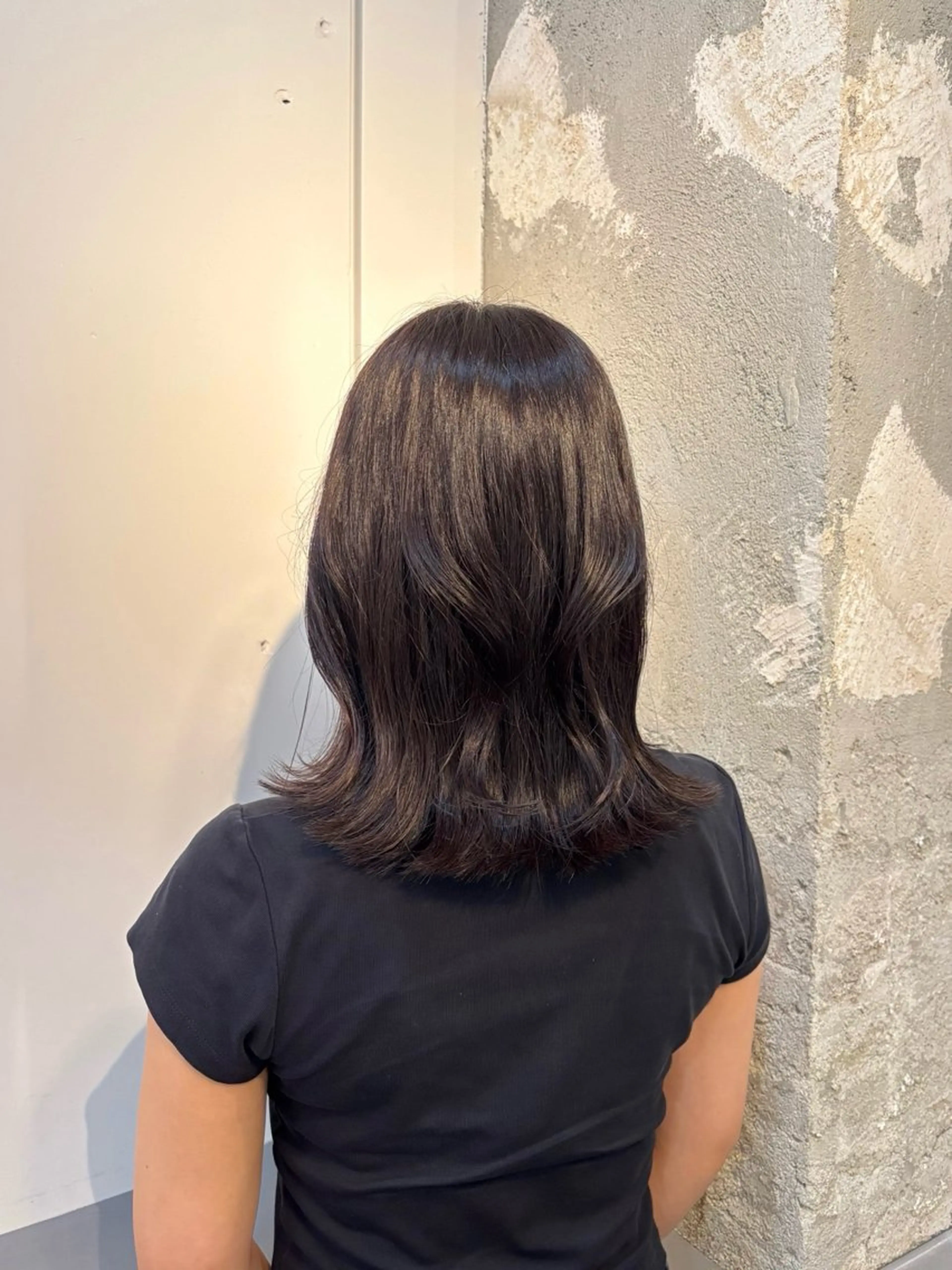 ミディアム ヘアカラー 関口 玲那のヘアスタイル