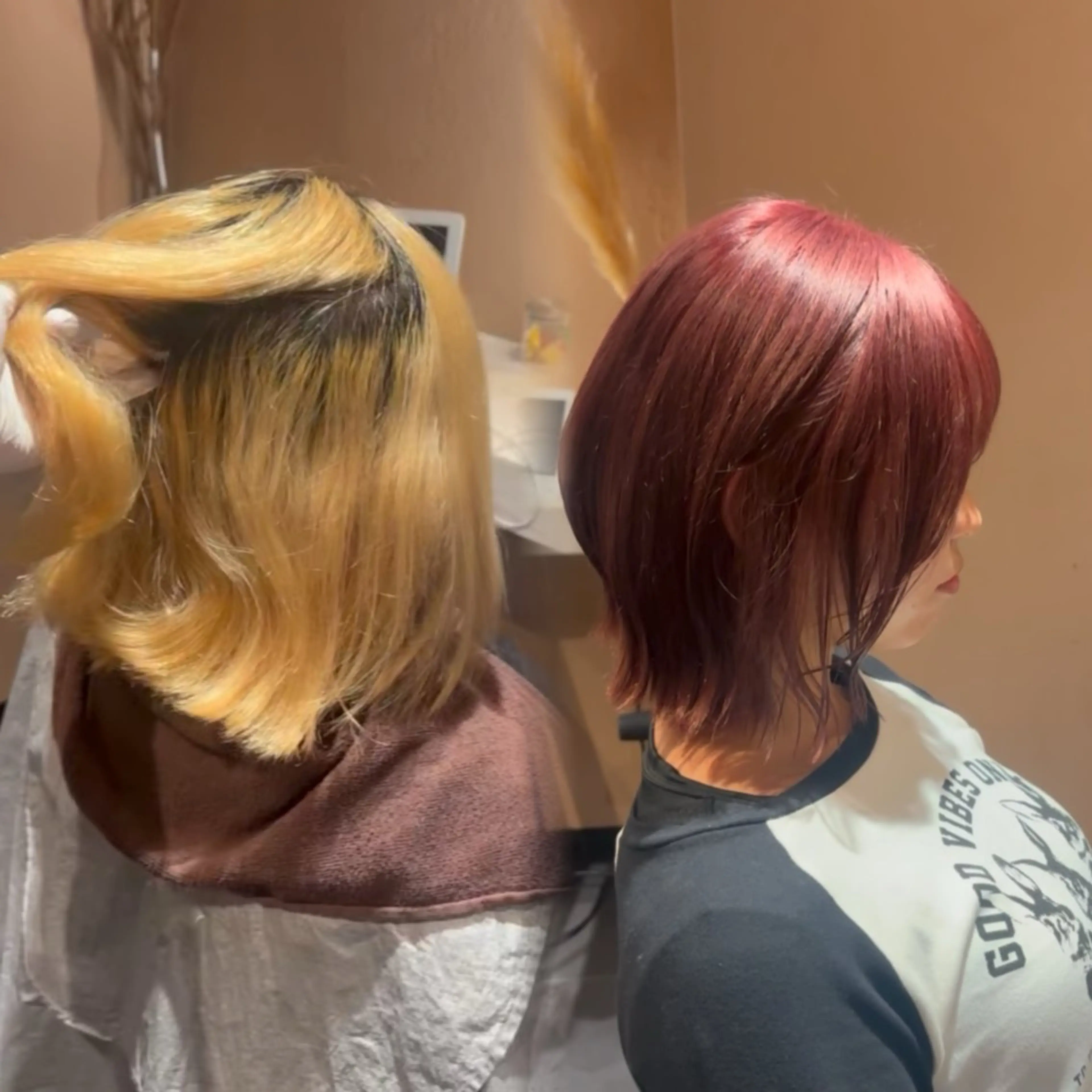 ミディアム カラー ヘアカラー i.+OSAKA所属・【大阪】縮毛矯正×ハ イトーン✨のヘアスタイル