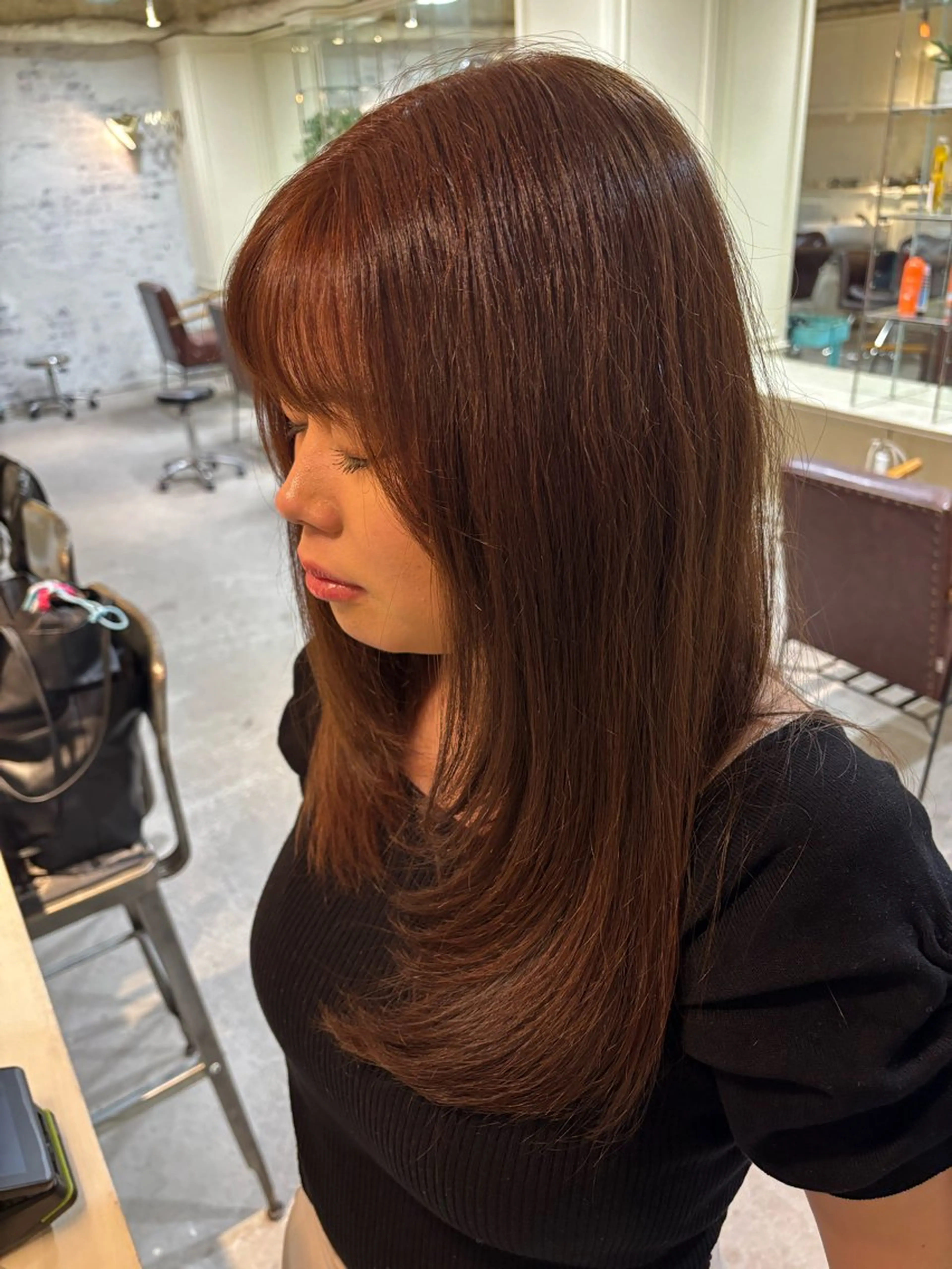 セミロング ヘアカラー トリートメント みゆ 🫧のヘアスタイル