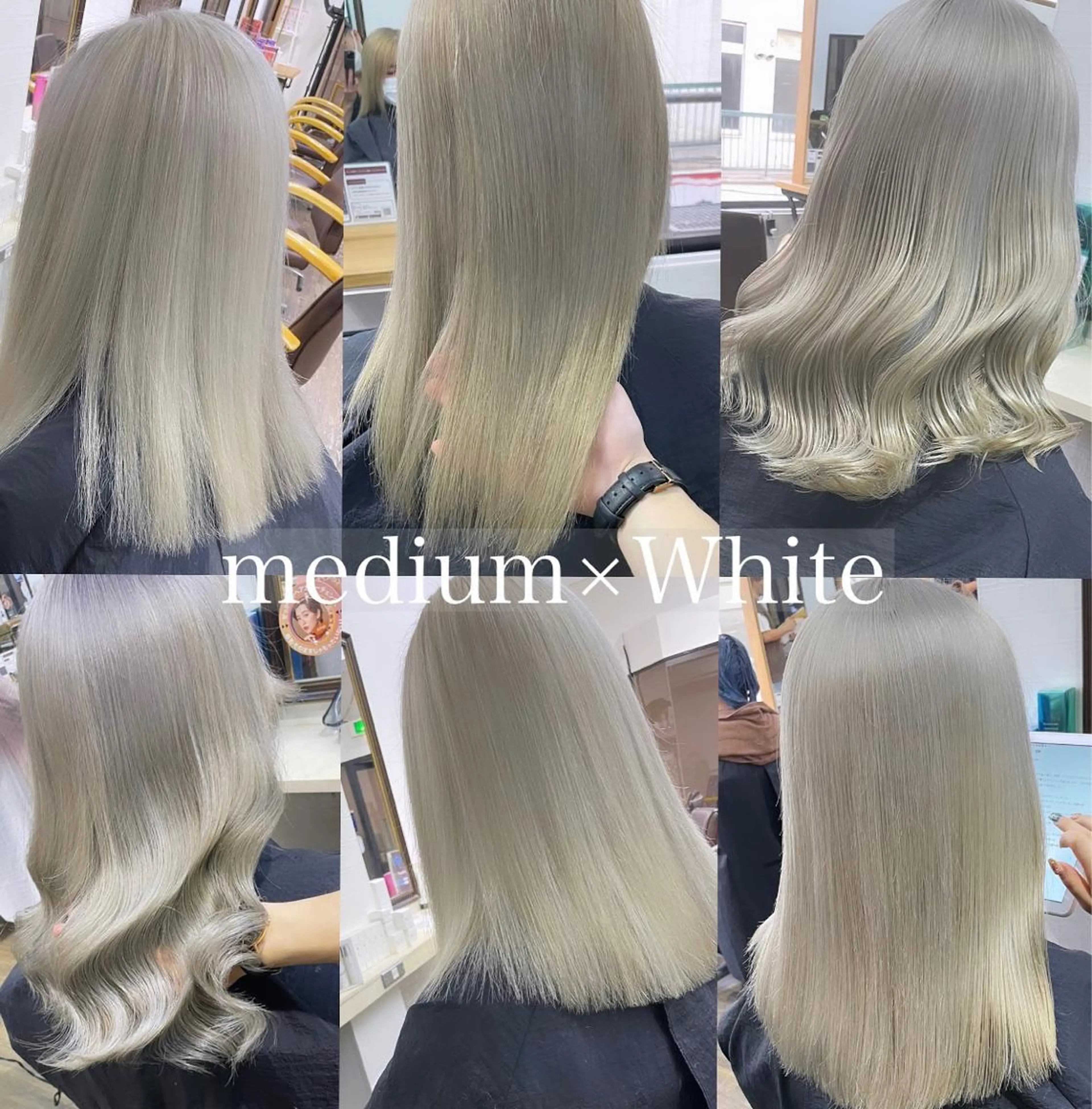 ミディアム カラー ヒカ/外国人風 デザインカラーのヘアスタイル