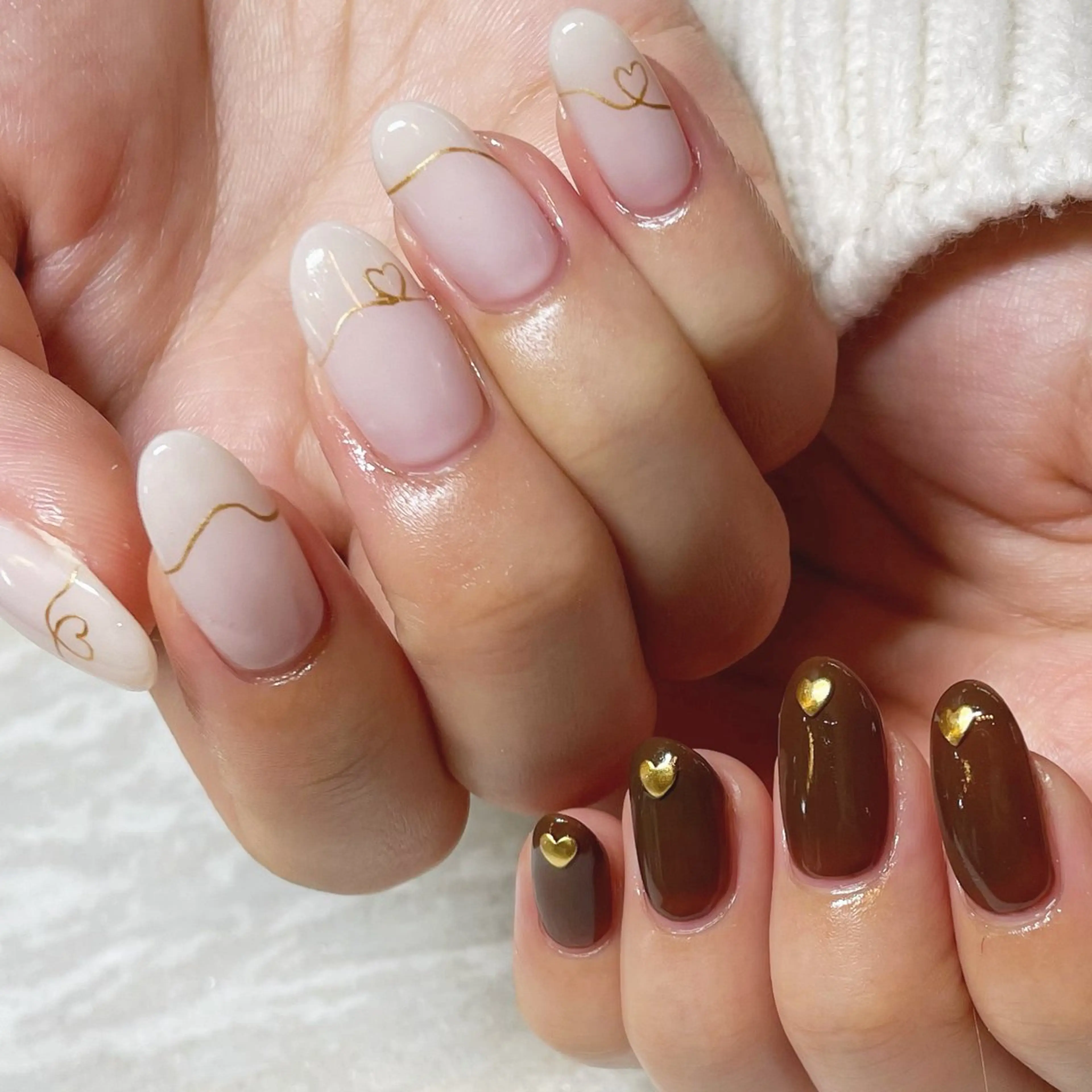ネイル シンプルネイル バレンタイン ハンドネイル Tsukahara 🌷仙台PARCOのネイルデザイン