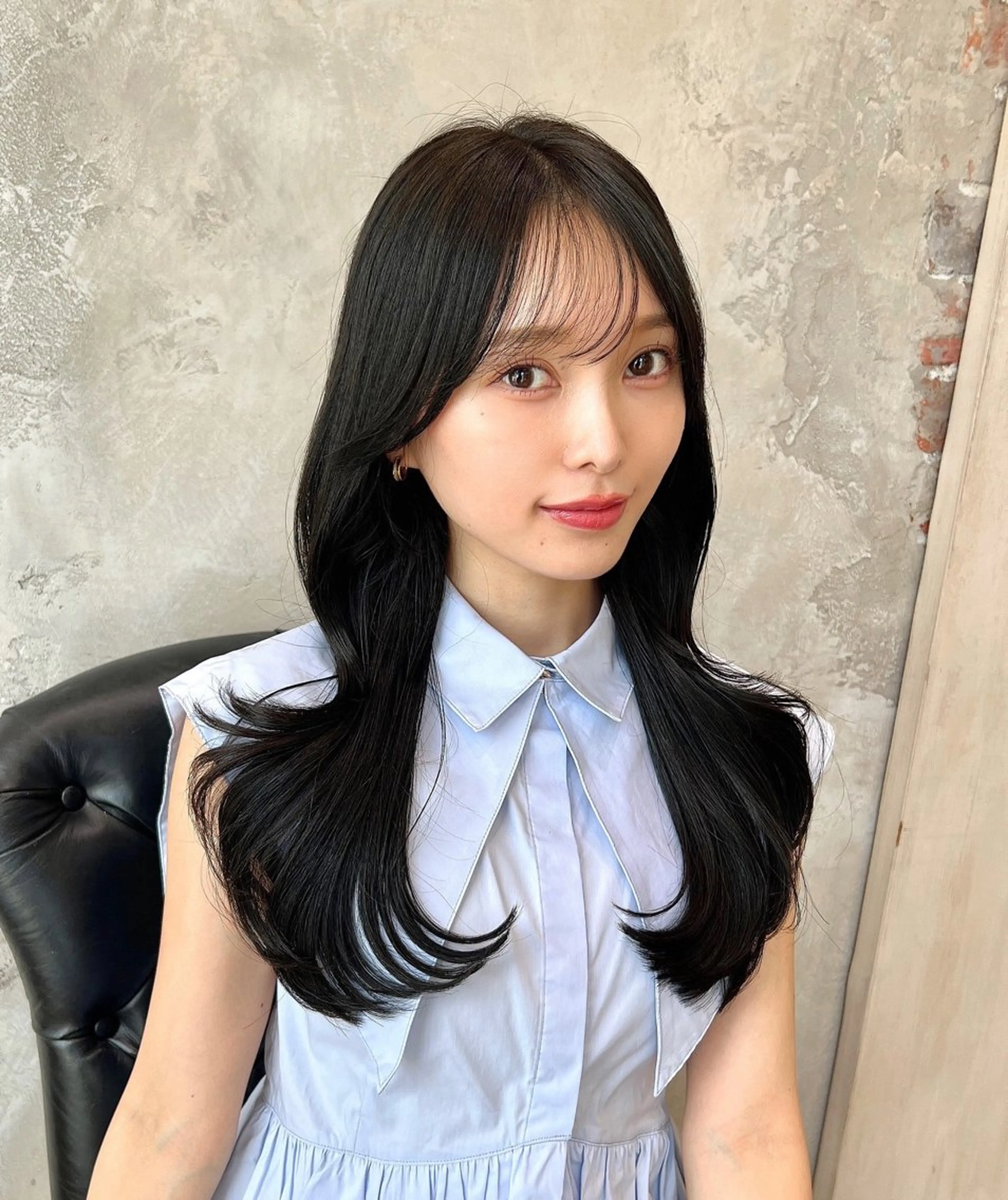 ロング くびれヘア レイヤーカット ロング シースルーバング カット ヘアカラー トリートメント 🧡くびれヘア/前髪 顔周り🧡久原結衣のヘアスタイル