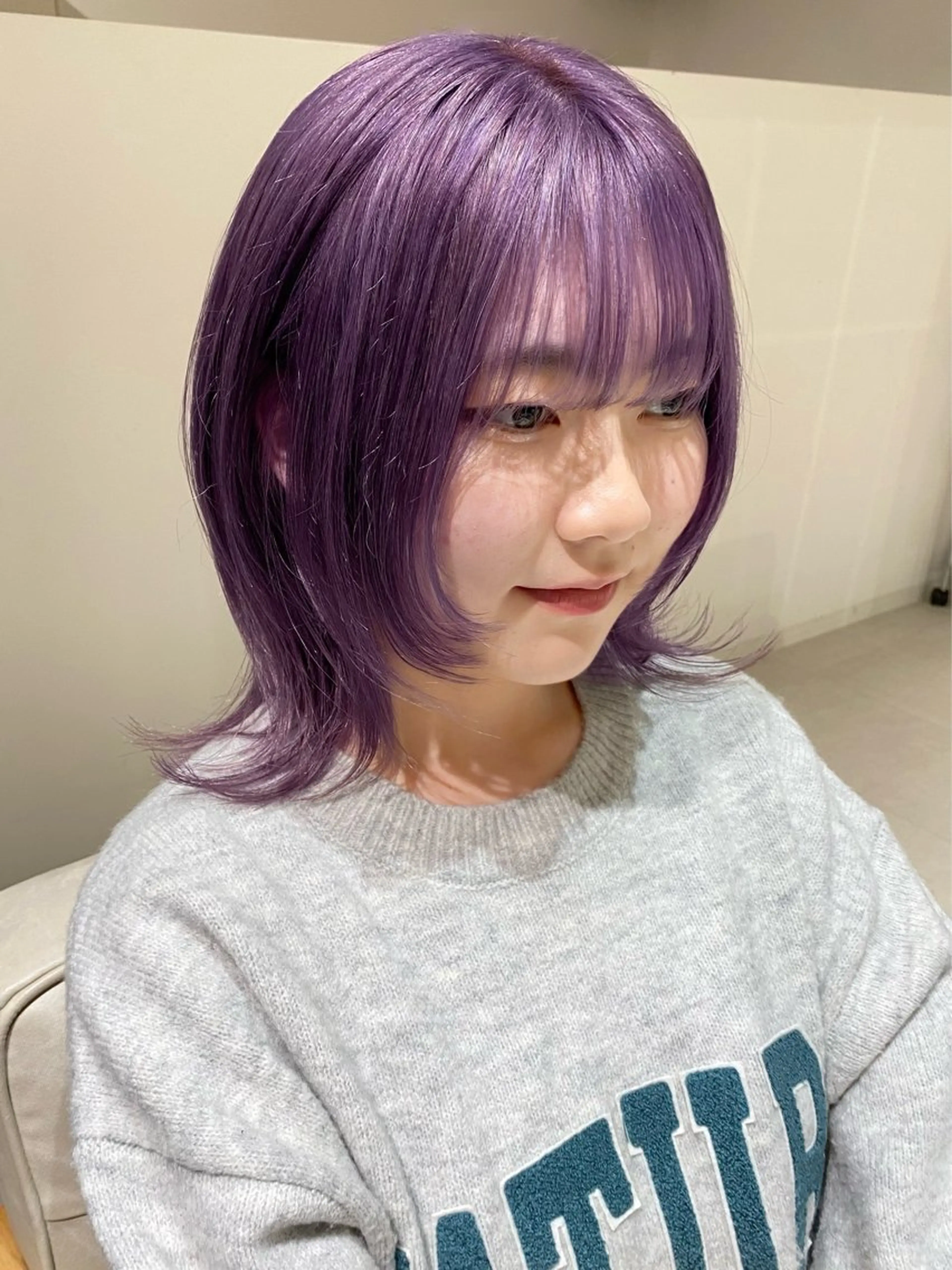 ミディアム レイヤーカット ウルフカット 原 優季のヘアスタイル