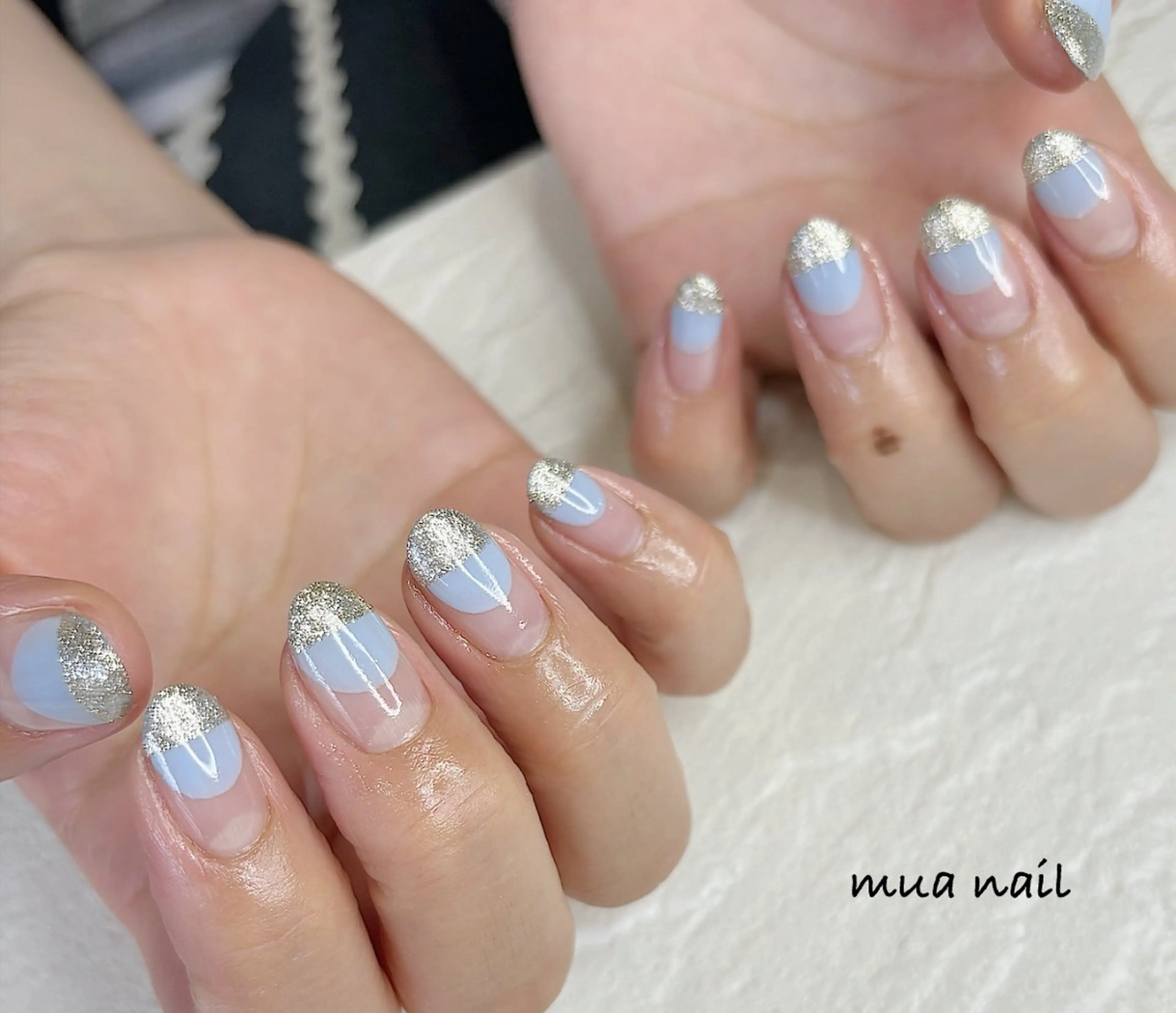 ネイル フレンチネイル キラキラネイル シンプルネイル ハンドネイル mua nail mikiのネイルデザイン