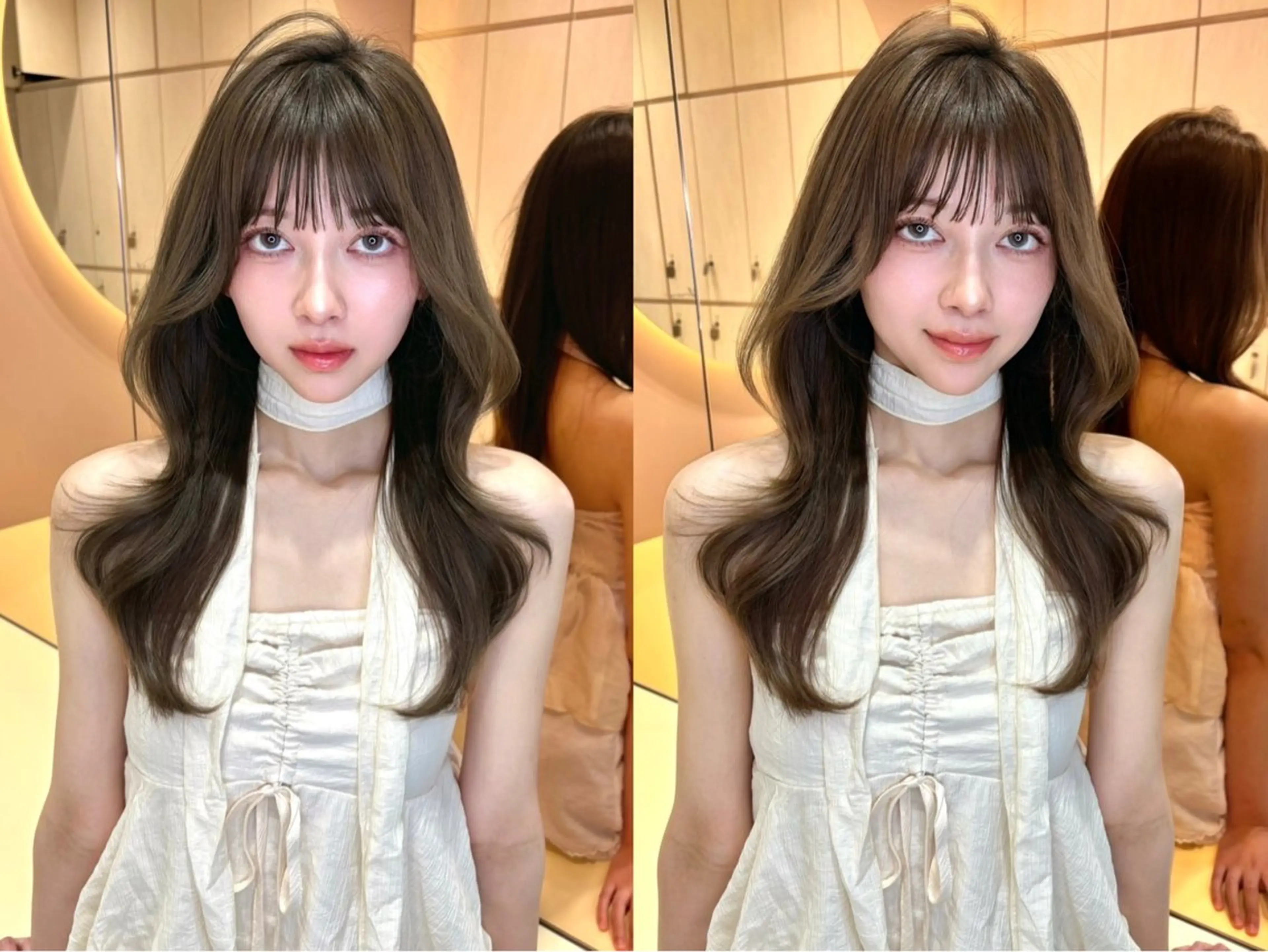 ロング カラー ヘアアレンジ カット ヘアカラー トリートメント ヘアセット 🇰🇷韓国ヘア 髪質改善yamatoのヘアスタイル