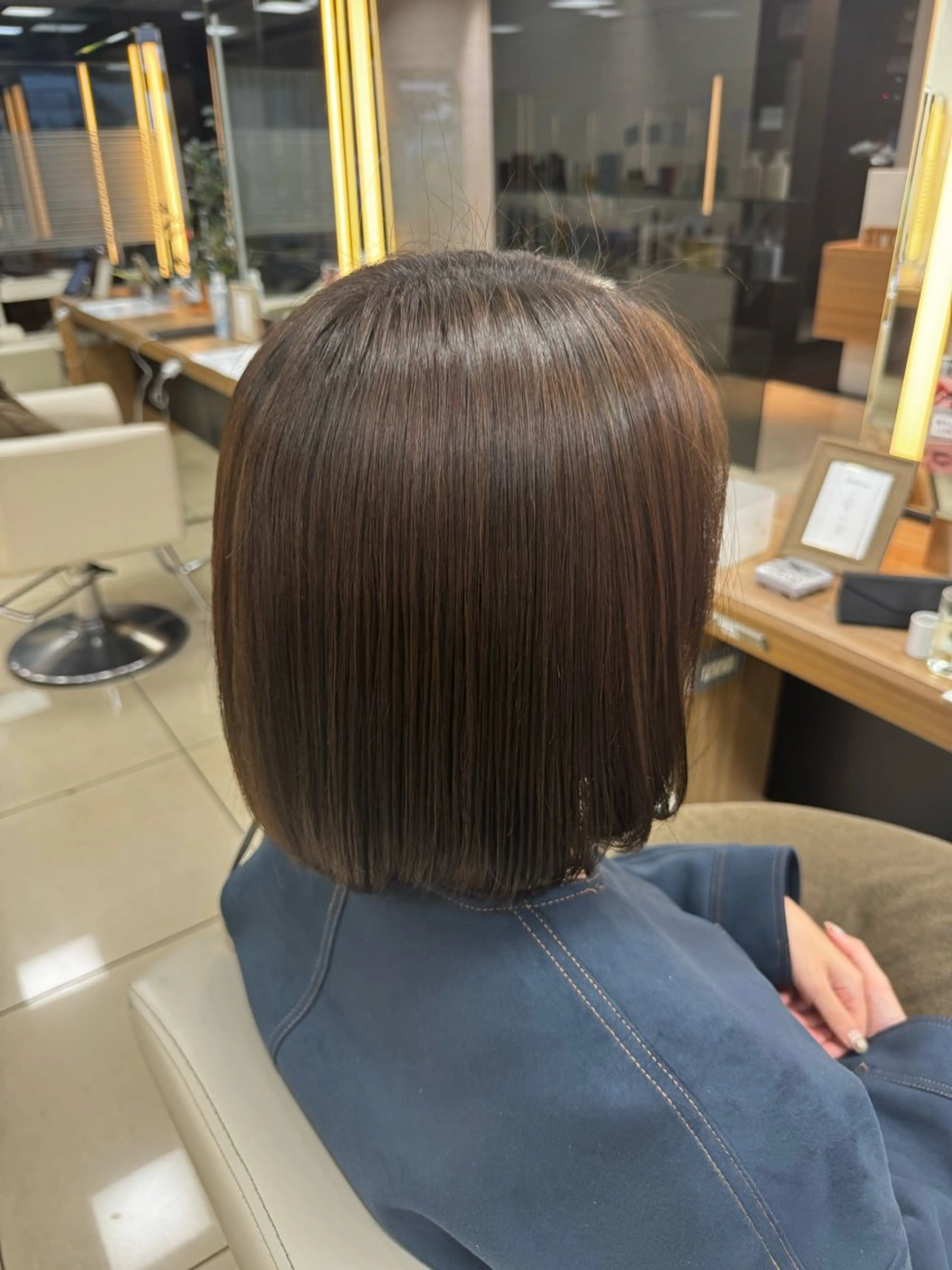 ミディアム 艶カラー/ベージュ カラー/tuburaのヘアスタイル