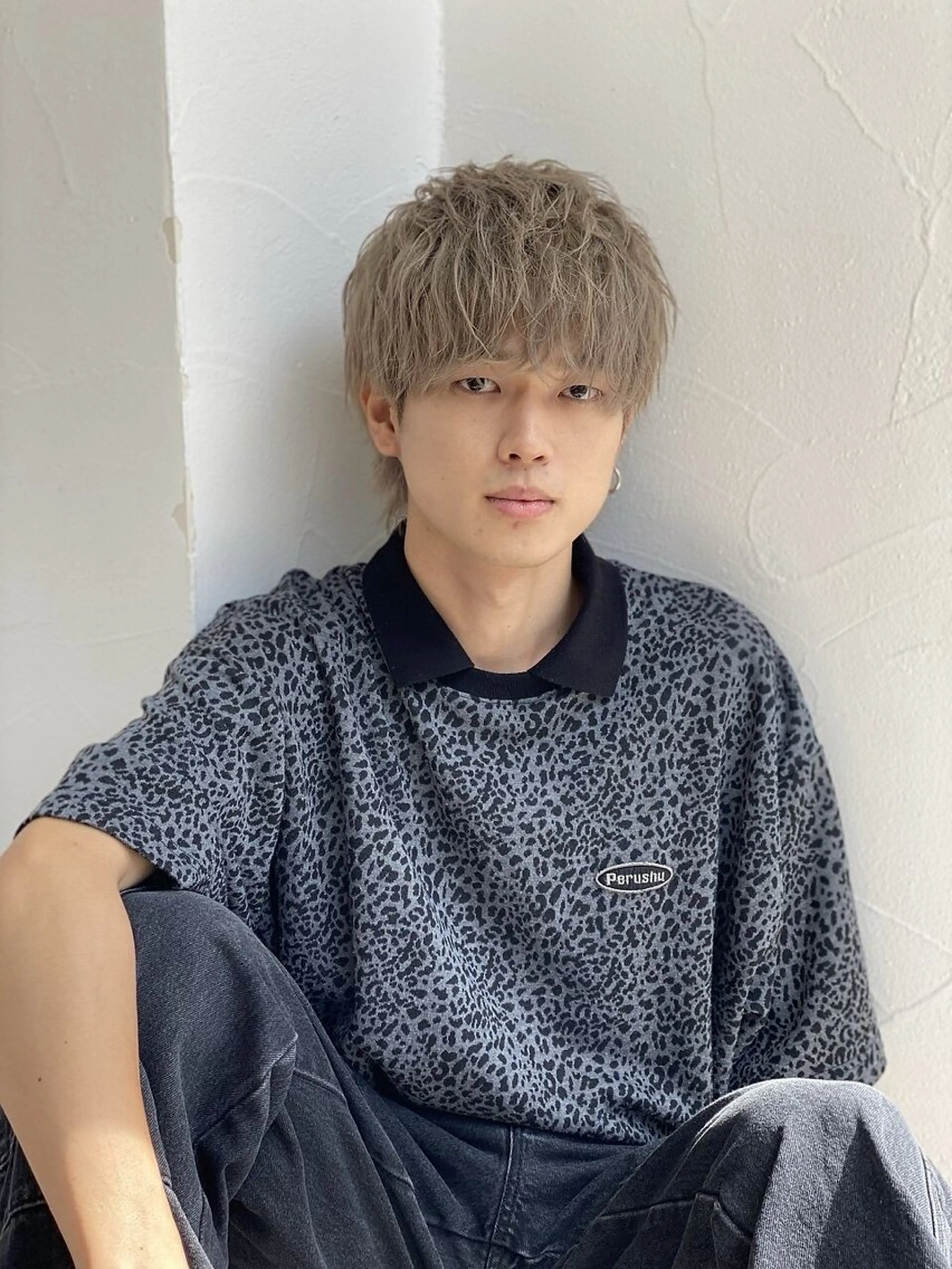 メンズ センターパート ダウンパーマ フェードカット フェザーパーマ カルマパーマ カット ヘアカラー MEN’SsalonHYPE所属・メンズカット/布施/ 秋山 涼のヘアスタイル