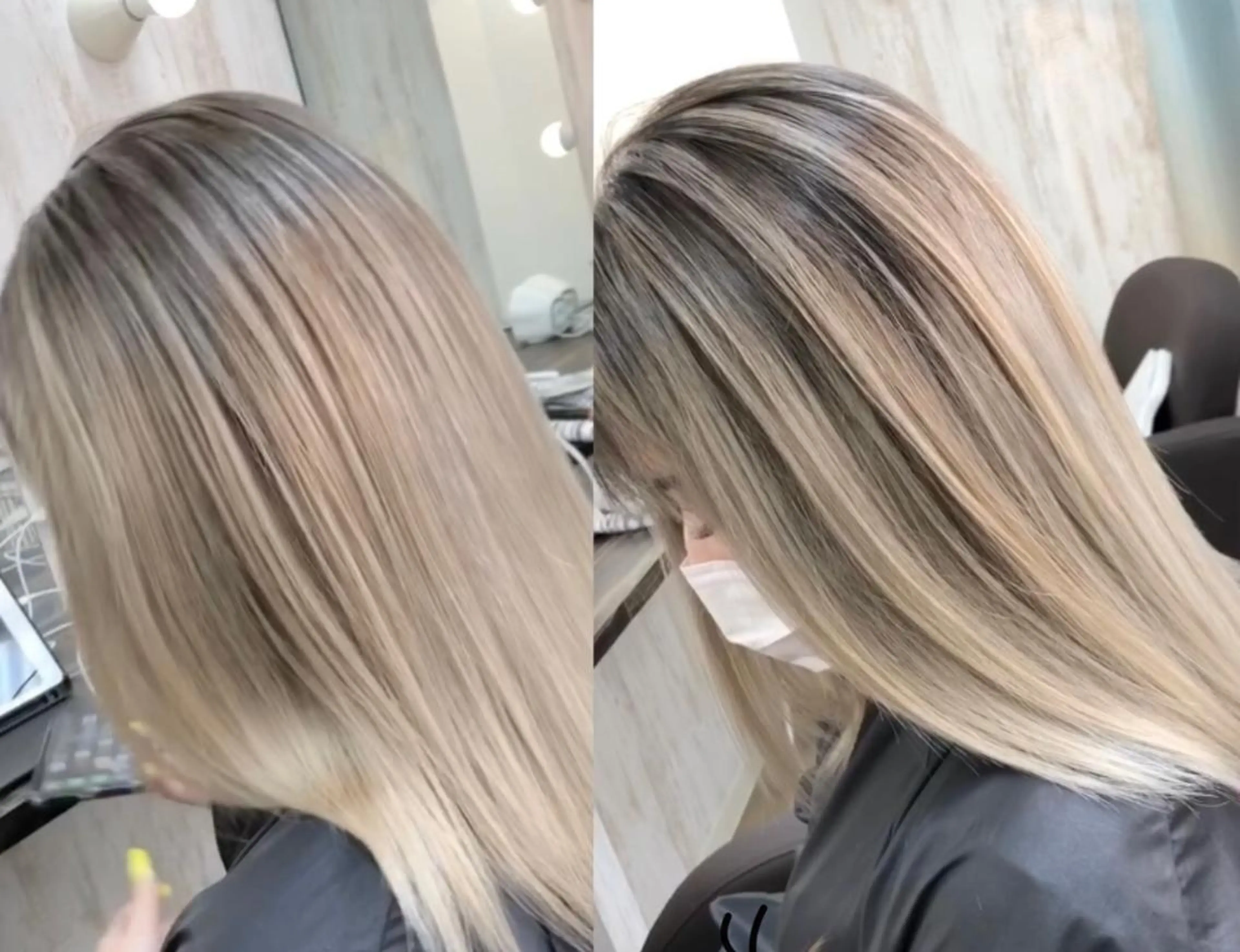 セミロング カラー バレイヤージュ レイヤーカット プライベートサロン LyoN/RYOTAのヘアスタイル