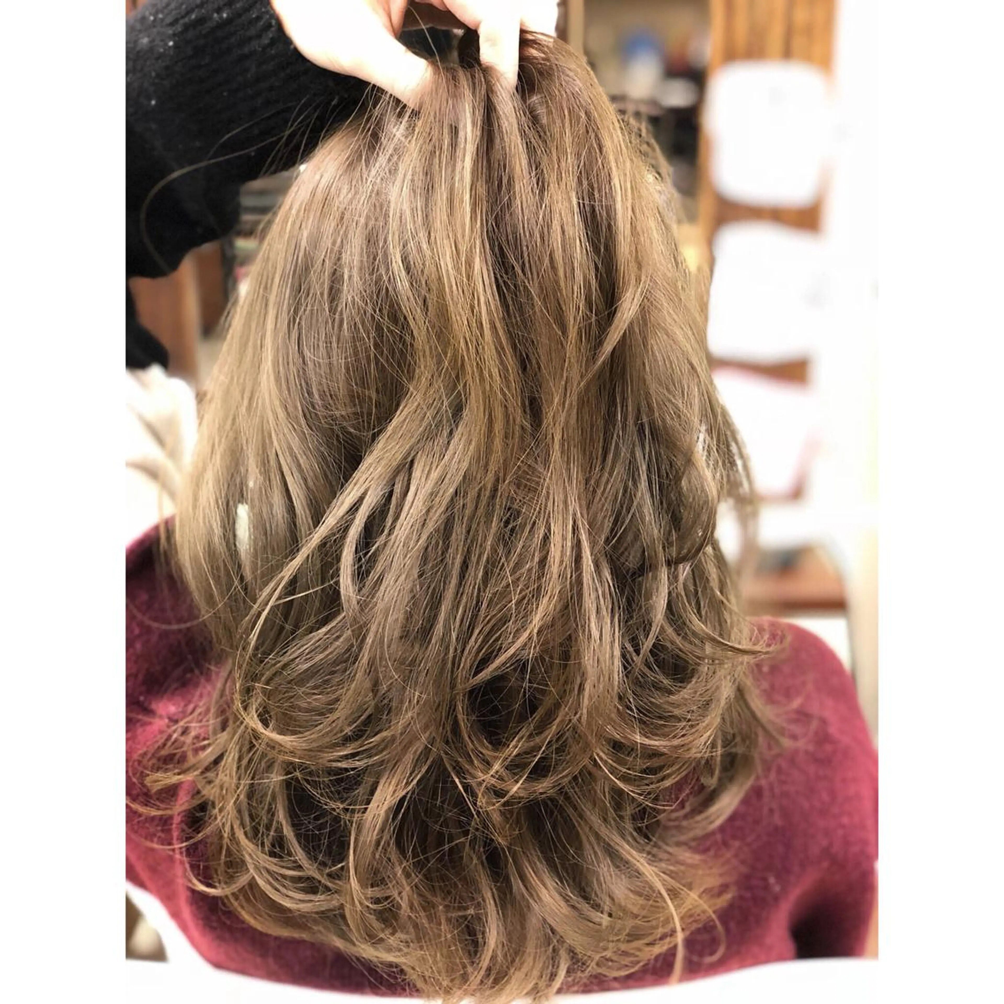 セミロング カラー ベージュカラー グレージュ パーソナルカラー診断 できます　木曽　主博のヘアスタイル