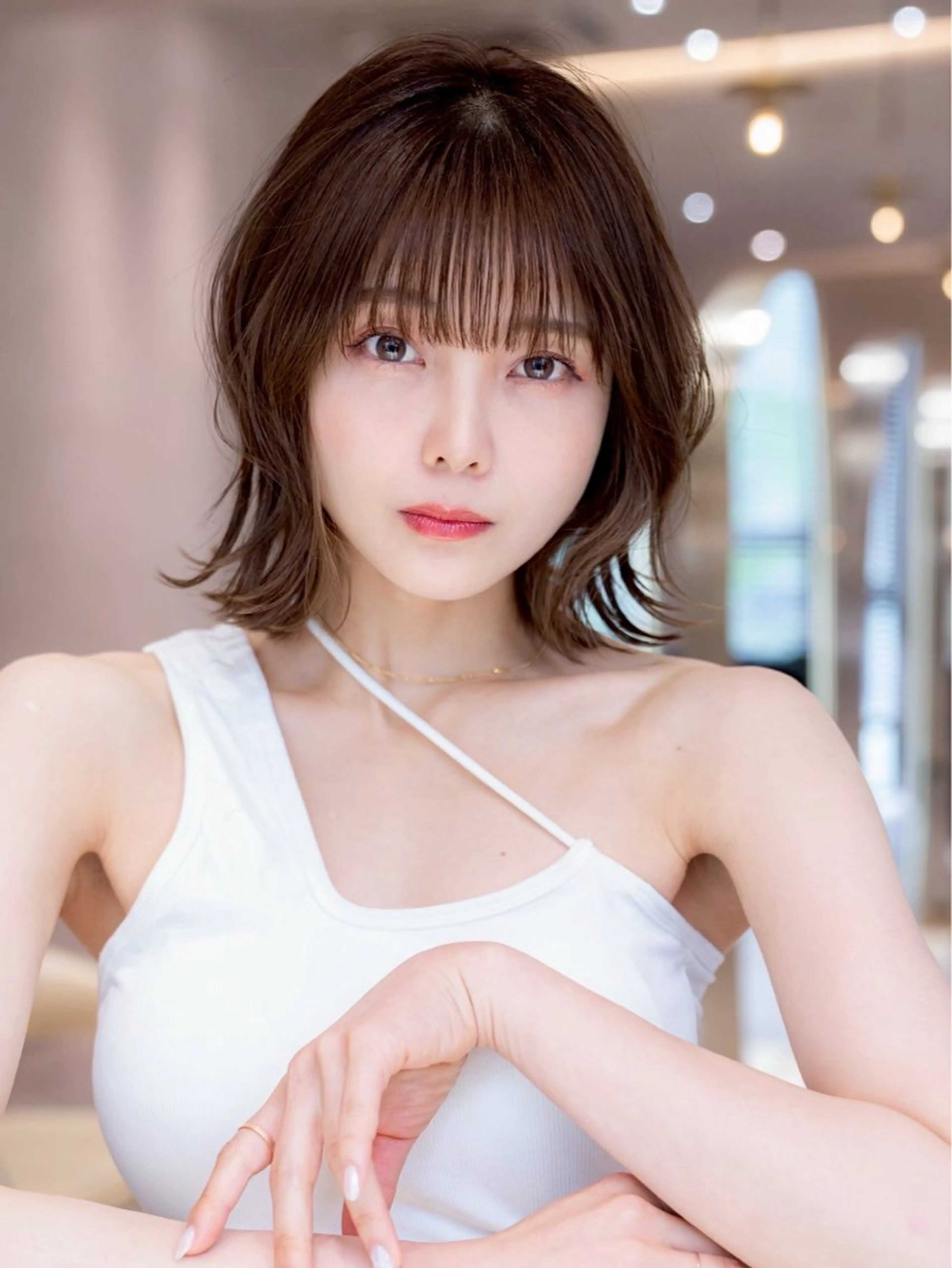 ミディアム カラー カット ヘアカラー トリートメント 垢抜けボブカット /楓のヘアスタイル