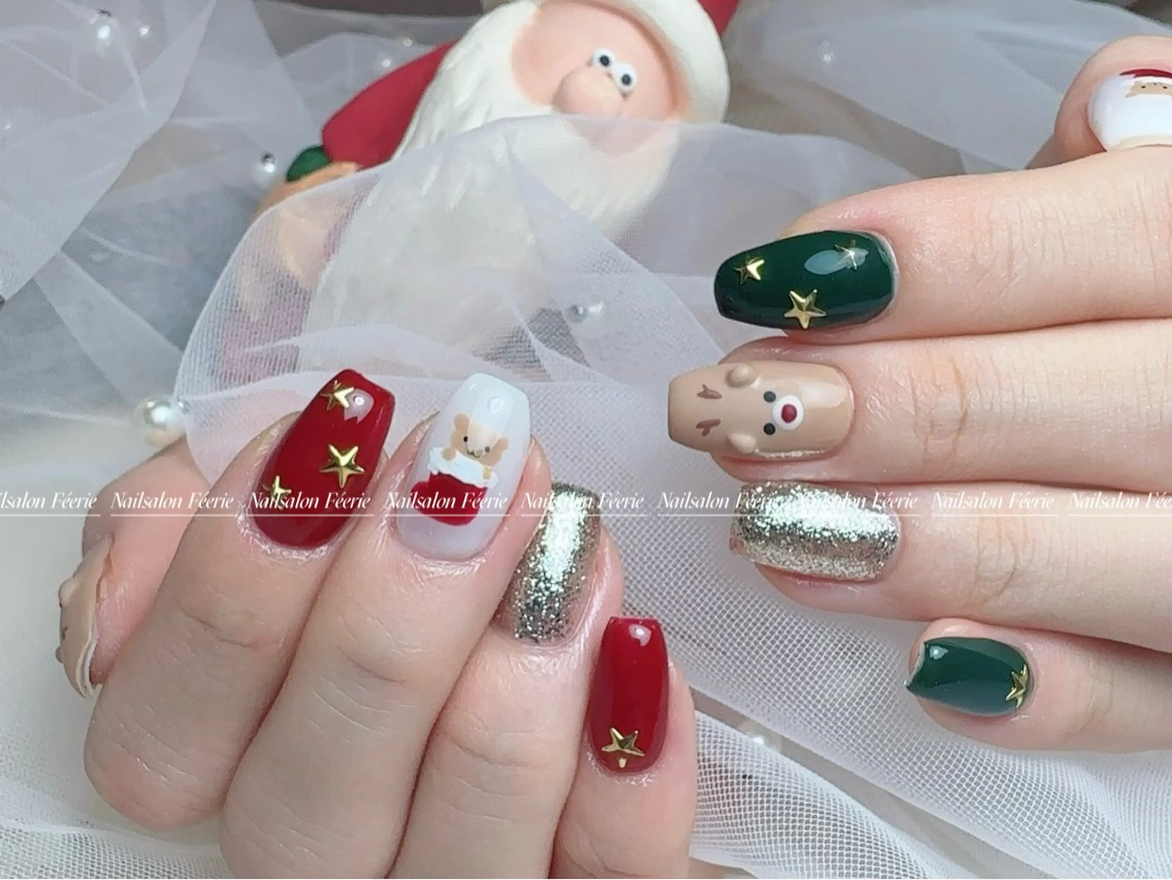 ネイル 成人式 長さ出し フットネイル フレンチネイル ジェルネイル ハンドネイル ハンドケア nail salon Feerieのネイルデザイン