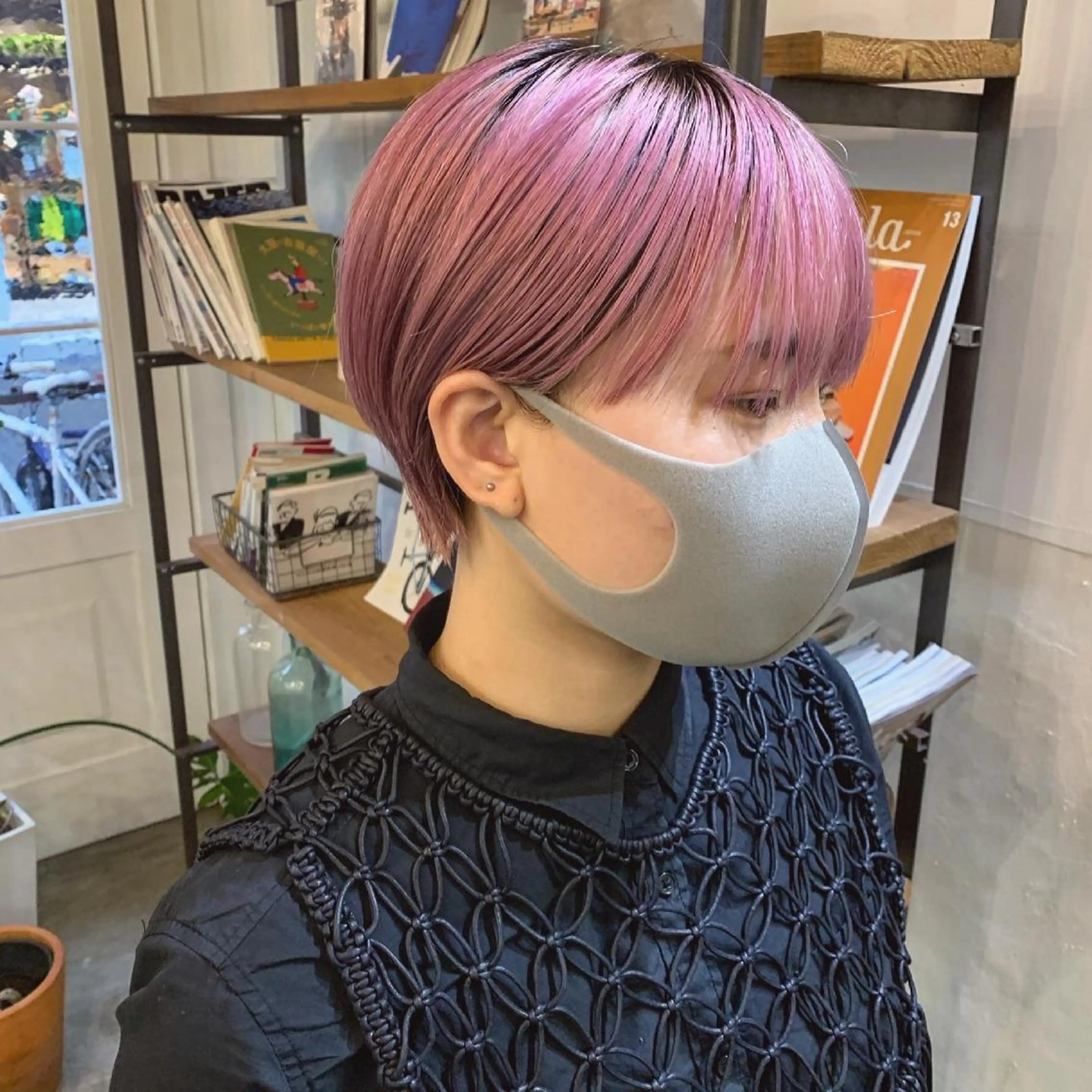 ショート カラー ピンクカラー ハッシュカット カシマハヤトのヘアスタイル