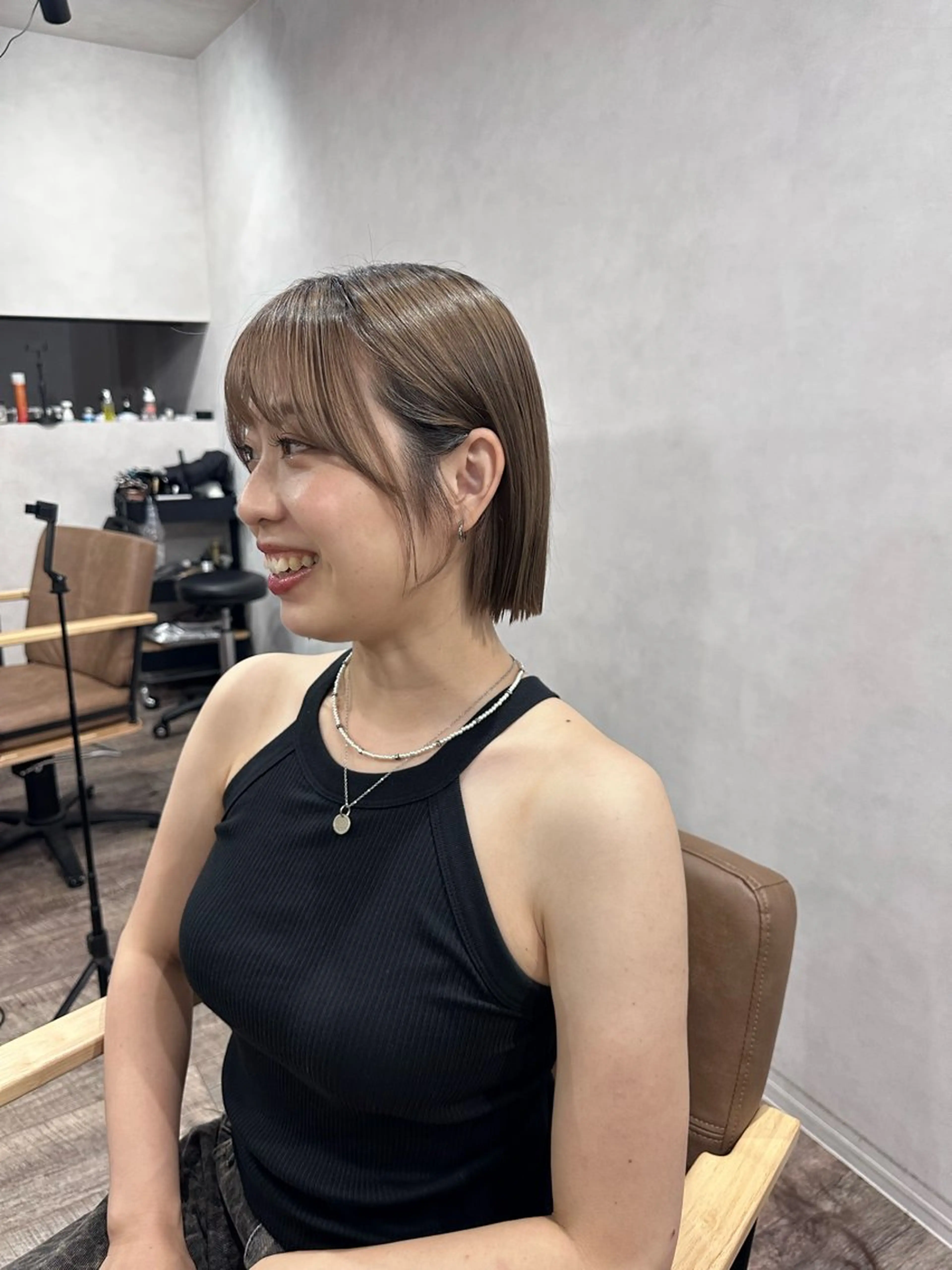 ショート ボブ t.hair垂門真吾 曲がる縮毛矯正/ボブのヘアスタイル