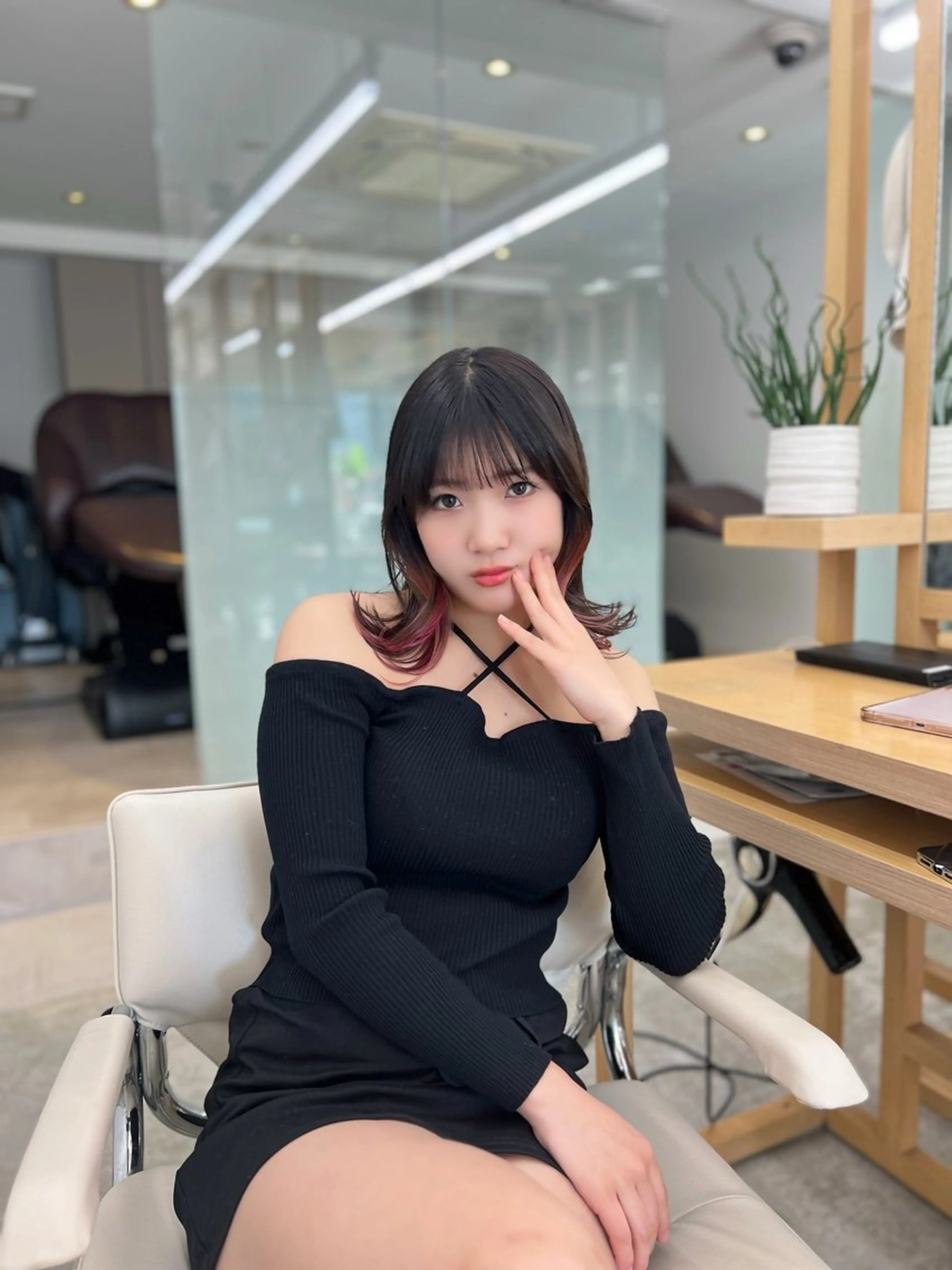 ミディアム カット ヘアカラー トリートメント レイヤー/髪質改善 DAISUKEのヘアスタイル