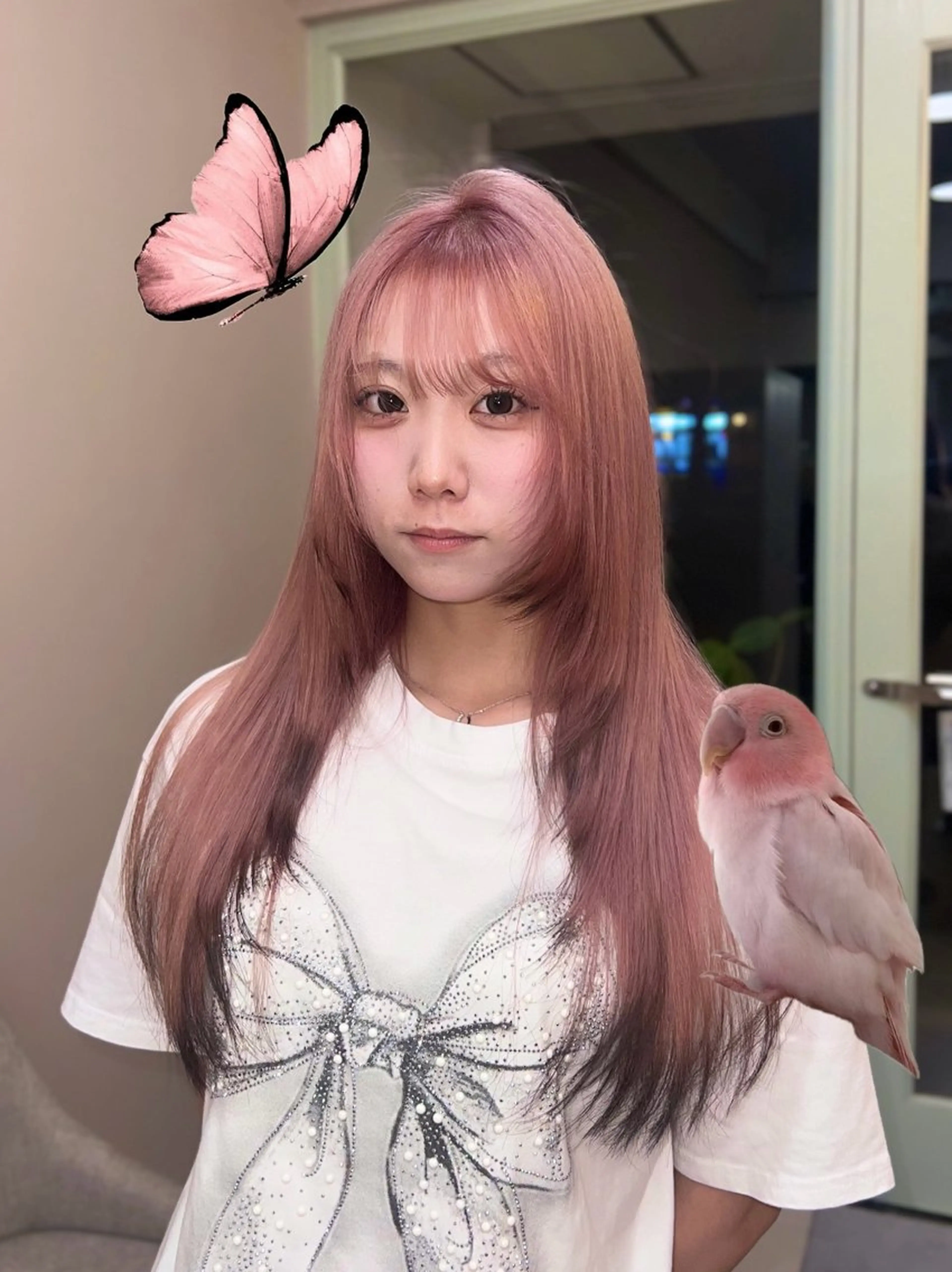 ロング カラー ヘアカラー トリートメント 岡山ハイトーン・ ルーツカラー/こもものヘアスタイル
