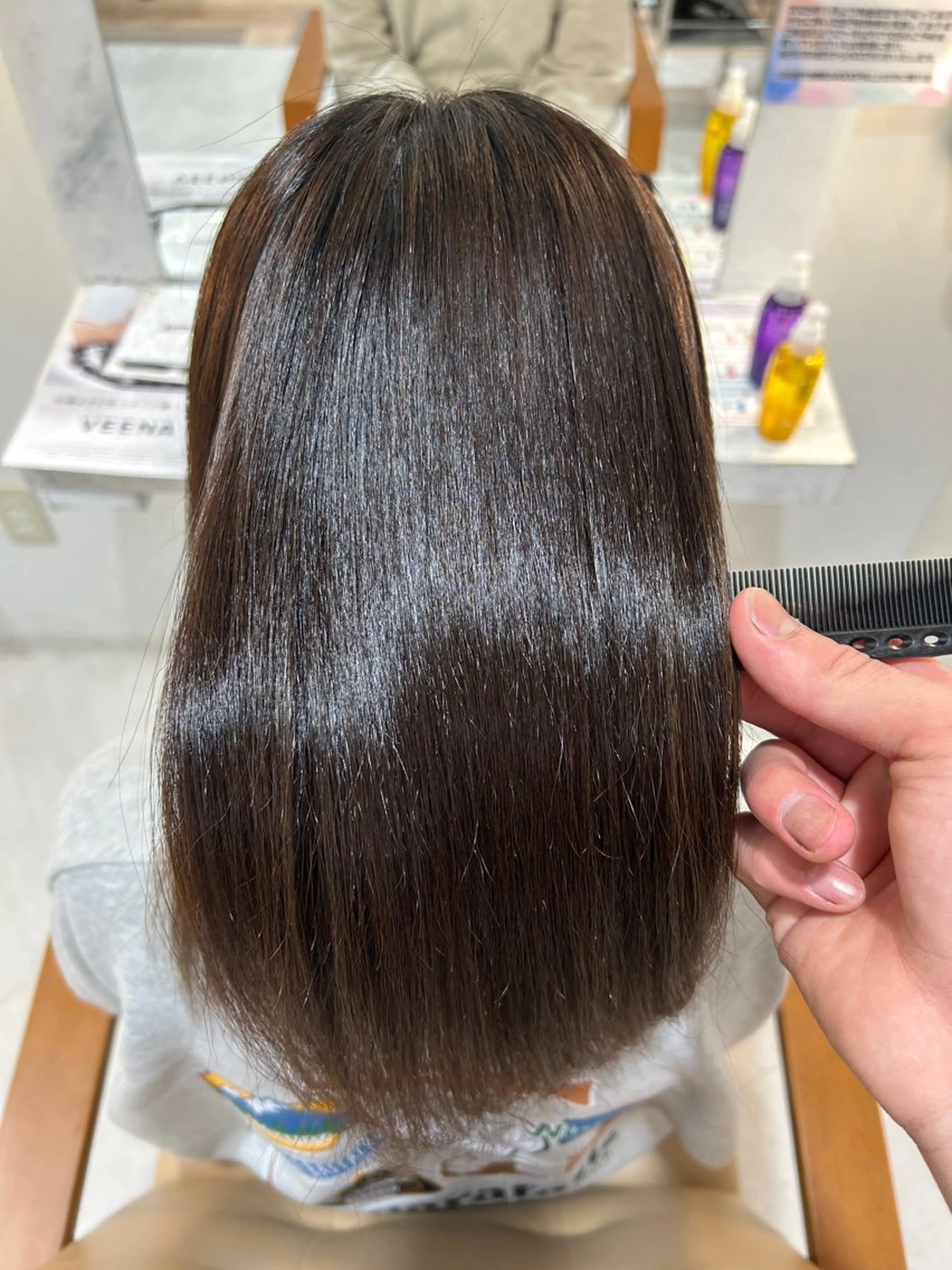 ロング 縮毛矯正 Yuu/髪質改善 デザインカラーのヘアスタイル