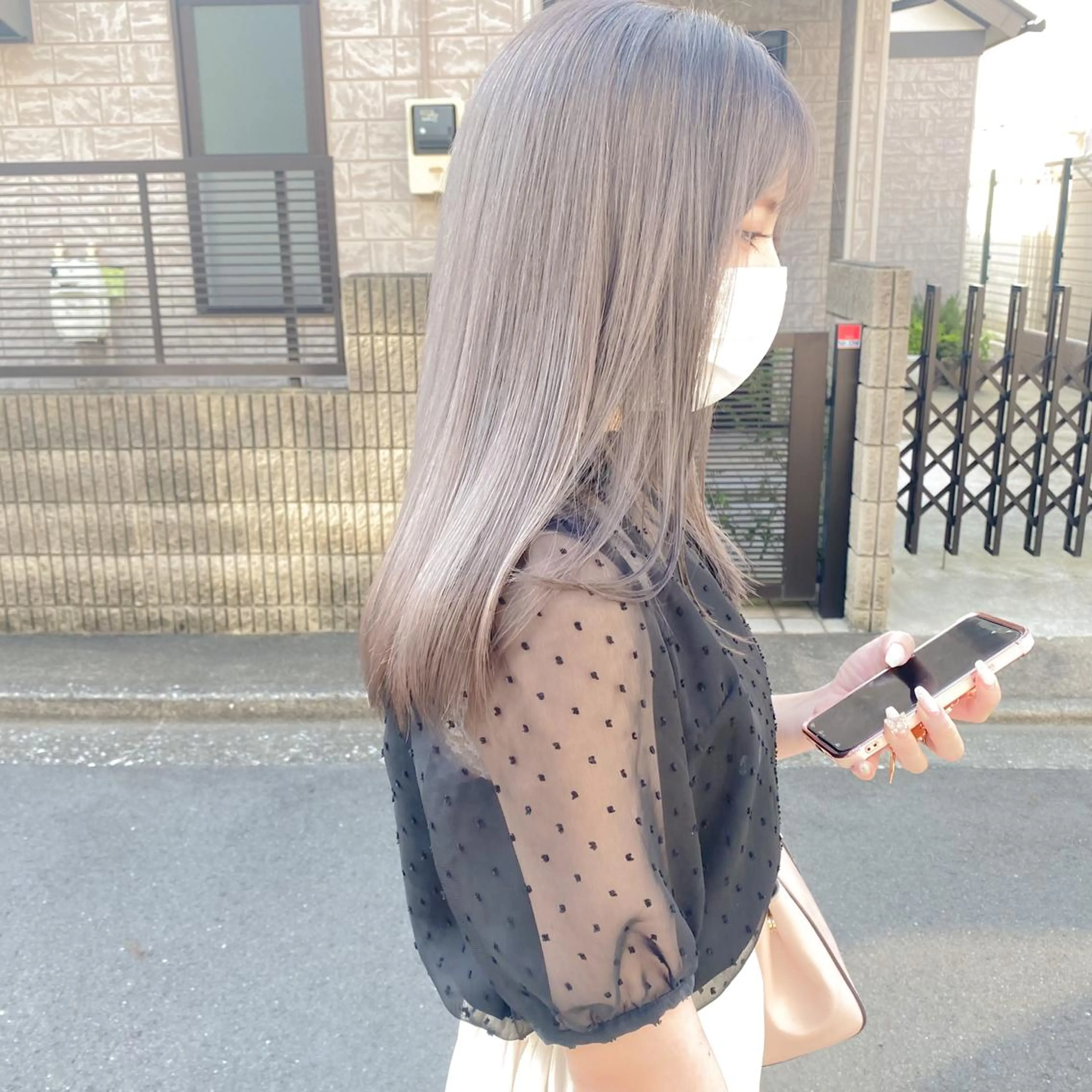 ロング カラー 艶髪ブリーチ 永井竜也のヘアスタイル