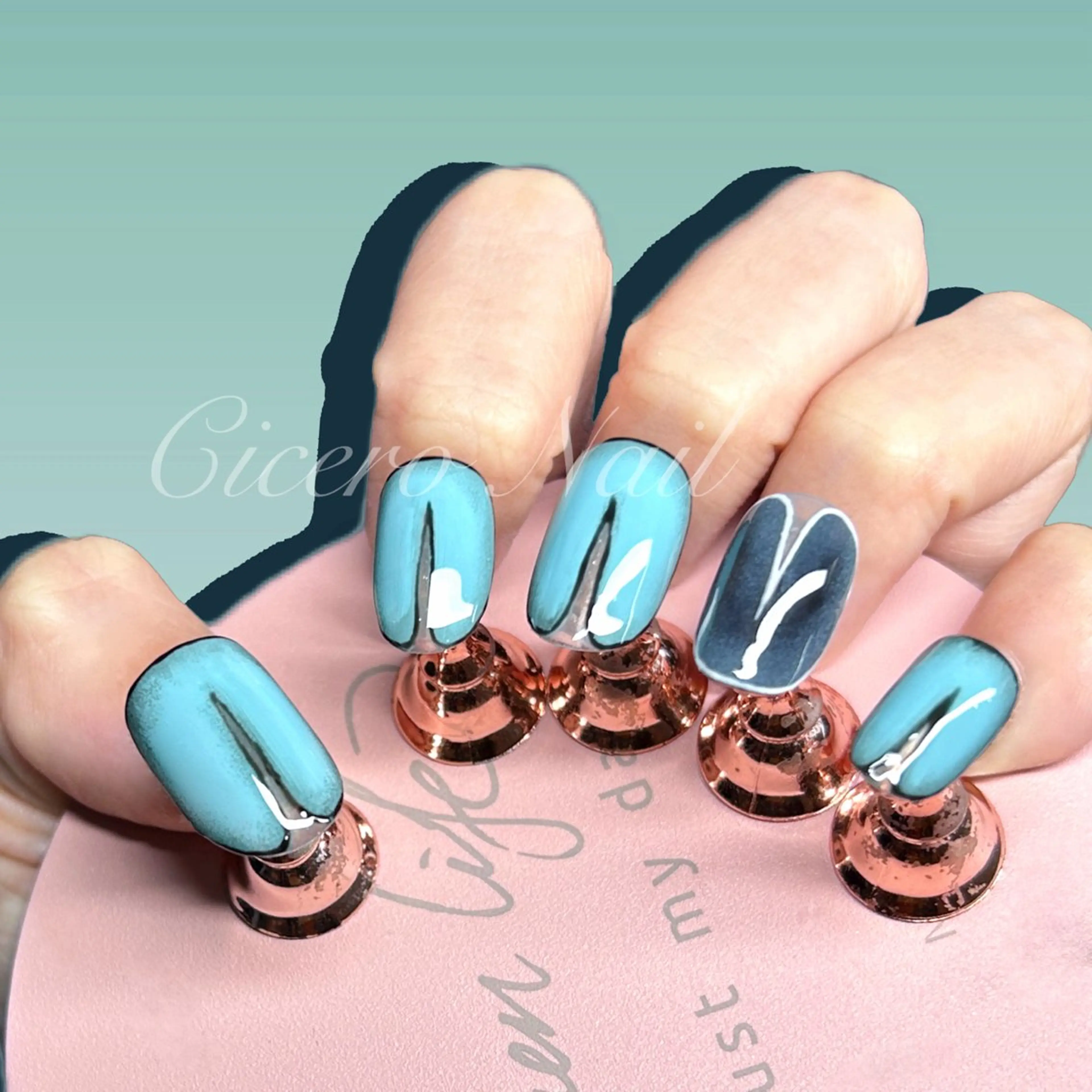 ネイル ブルー Cicero Nailのネイルデザイン