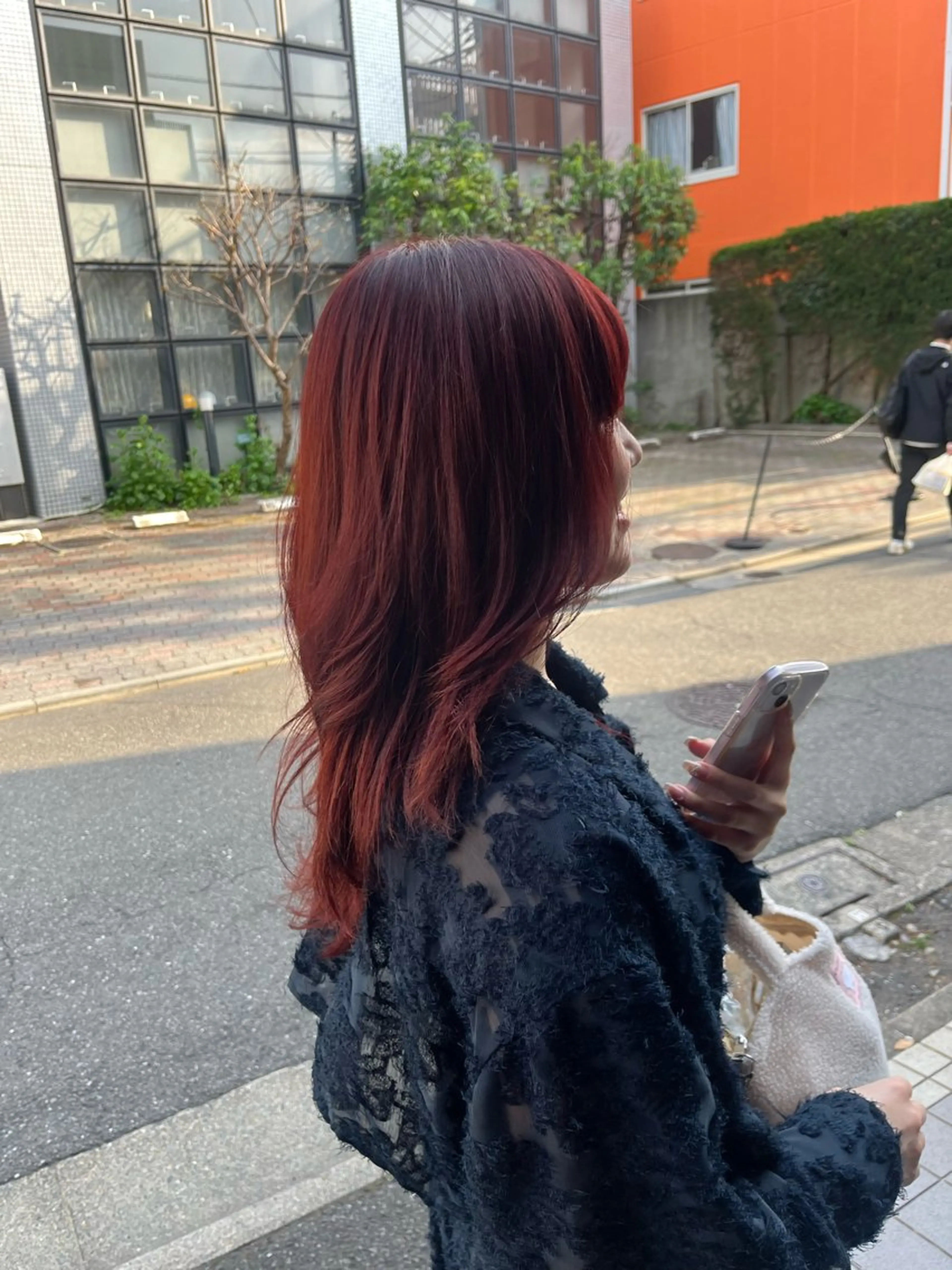 ロング ナミ🩶暗髪/暖色 ❤️/透明感/縮毛のヘアスタイル