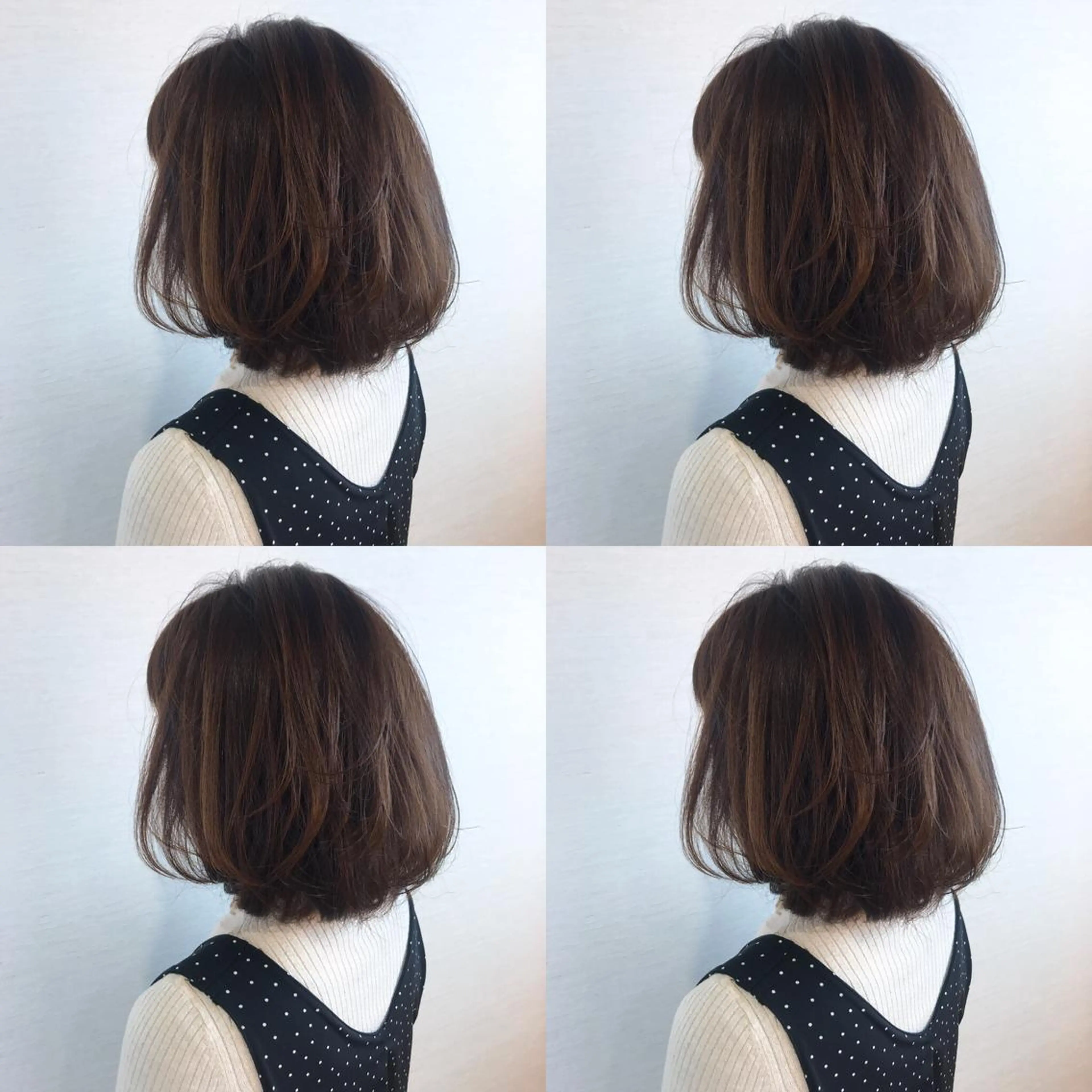 ショート カラー ボブ 韓国レイヤーカット/ ダブルカラーのヘアスタイル