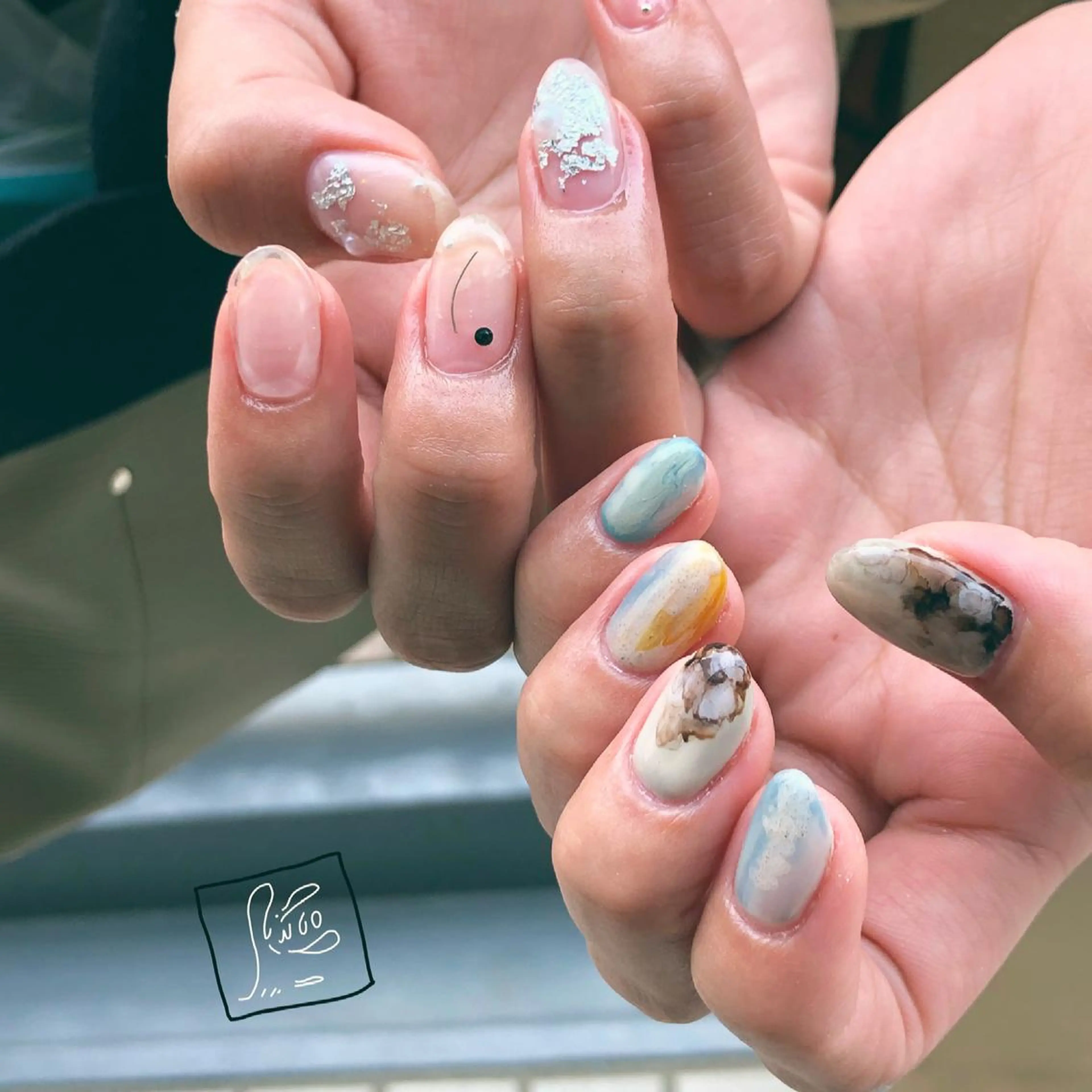 ネイル アートネイル クリアネイル ニュアンスネイル ワンカラーネイル ハンドネイル hamaguchi licoのネイルデザイン