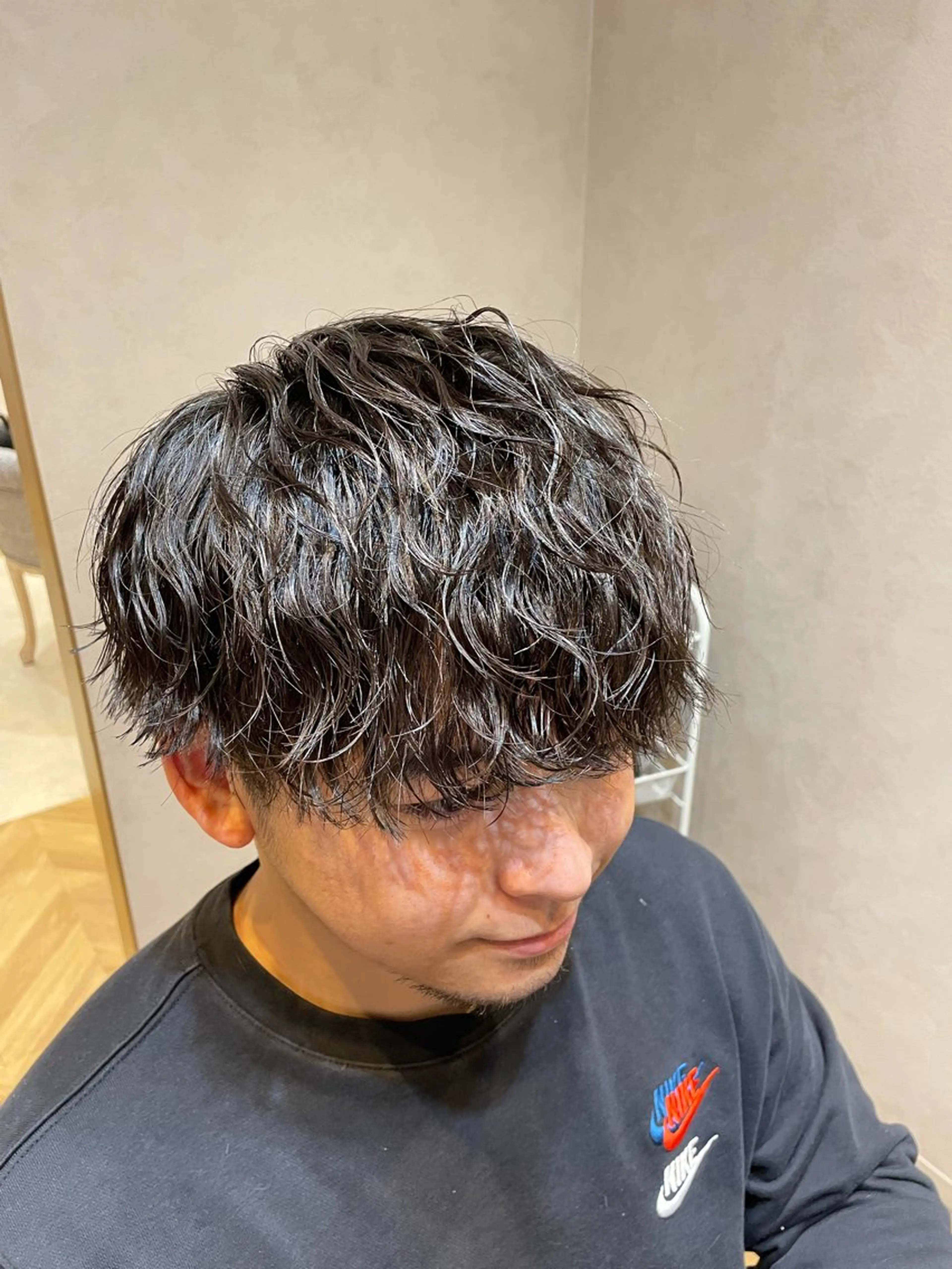 ショート パーマ メンズ カット パーマ newi宮崎 akioのヘアスタイル