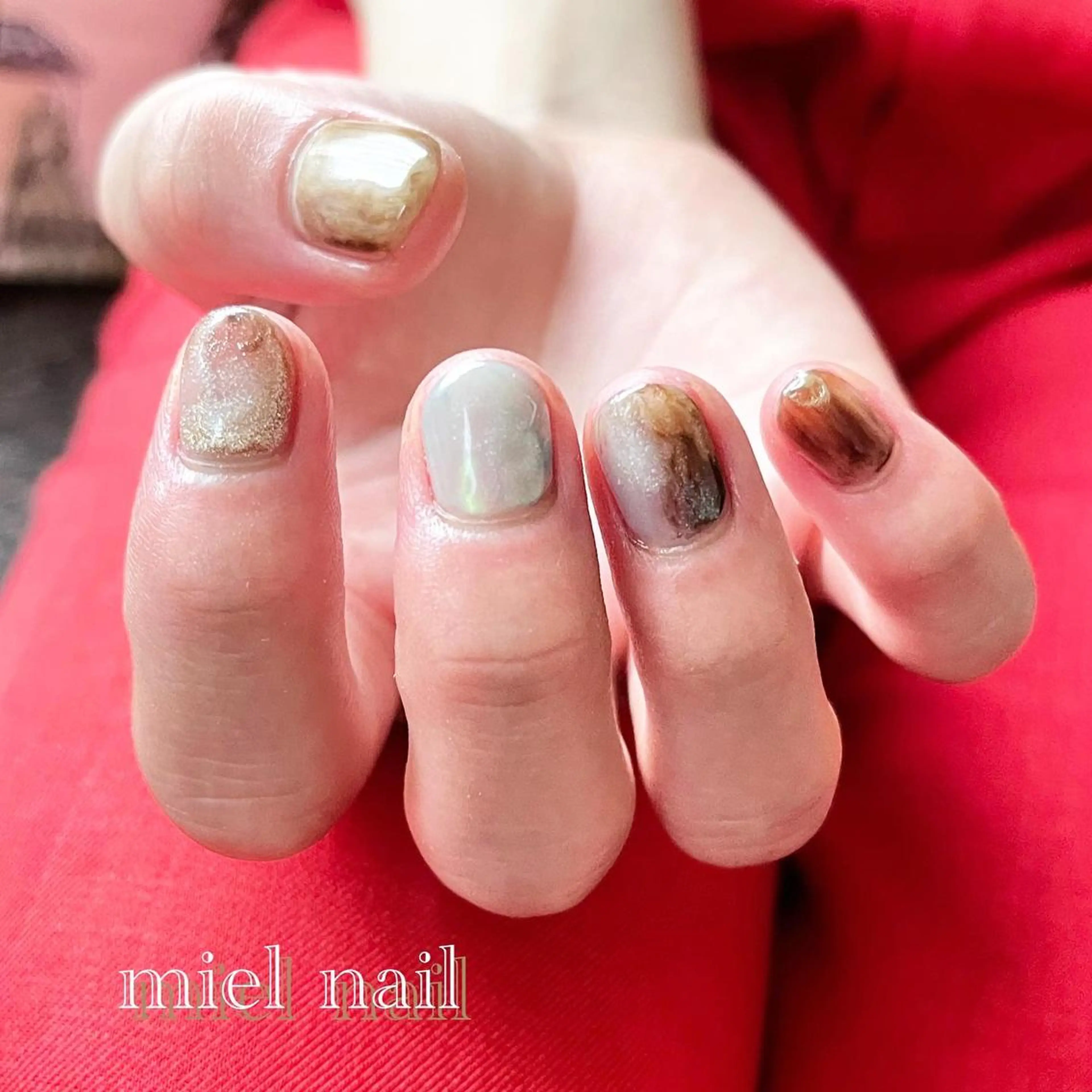 ネイル 持ち込み ニュアンスネイル 夏ネイル ハンドネイル miel nailのネイルデザイン
