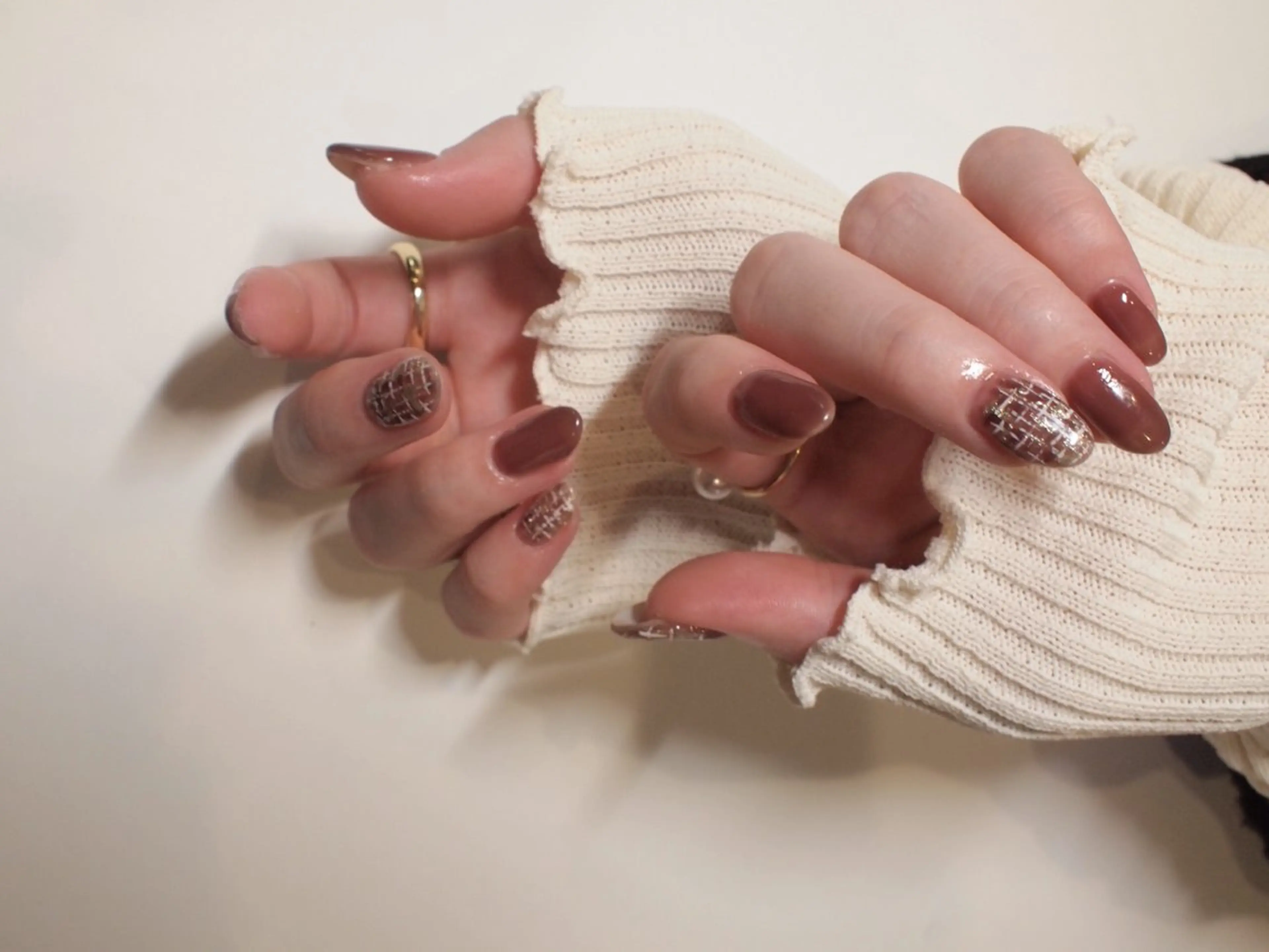 ネイル シンプルネイル ツイードネイル ハンドネイル フットネイル ハンドケア 【ＯＲＧＡＮ】 nailのネイルデザイン