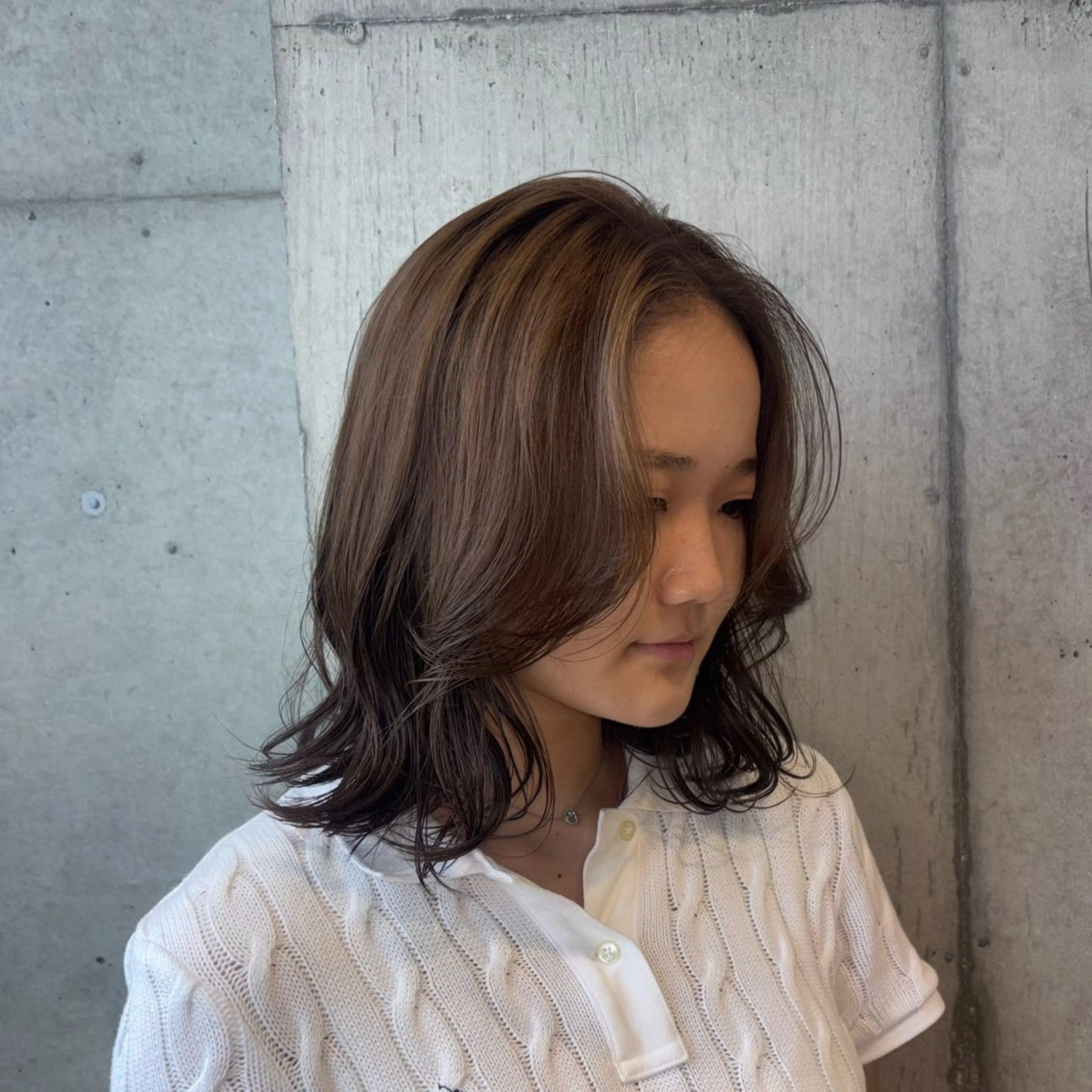 セミロング カラー カット ヘアカラー 🍎ハイトーン/ 透明感カラー🍎リオのヘアスタイル