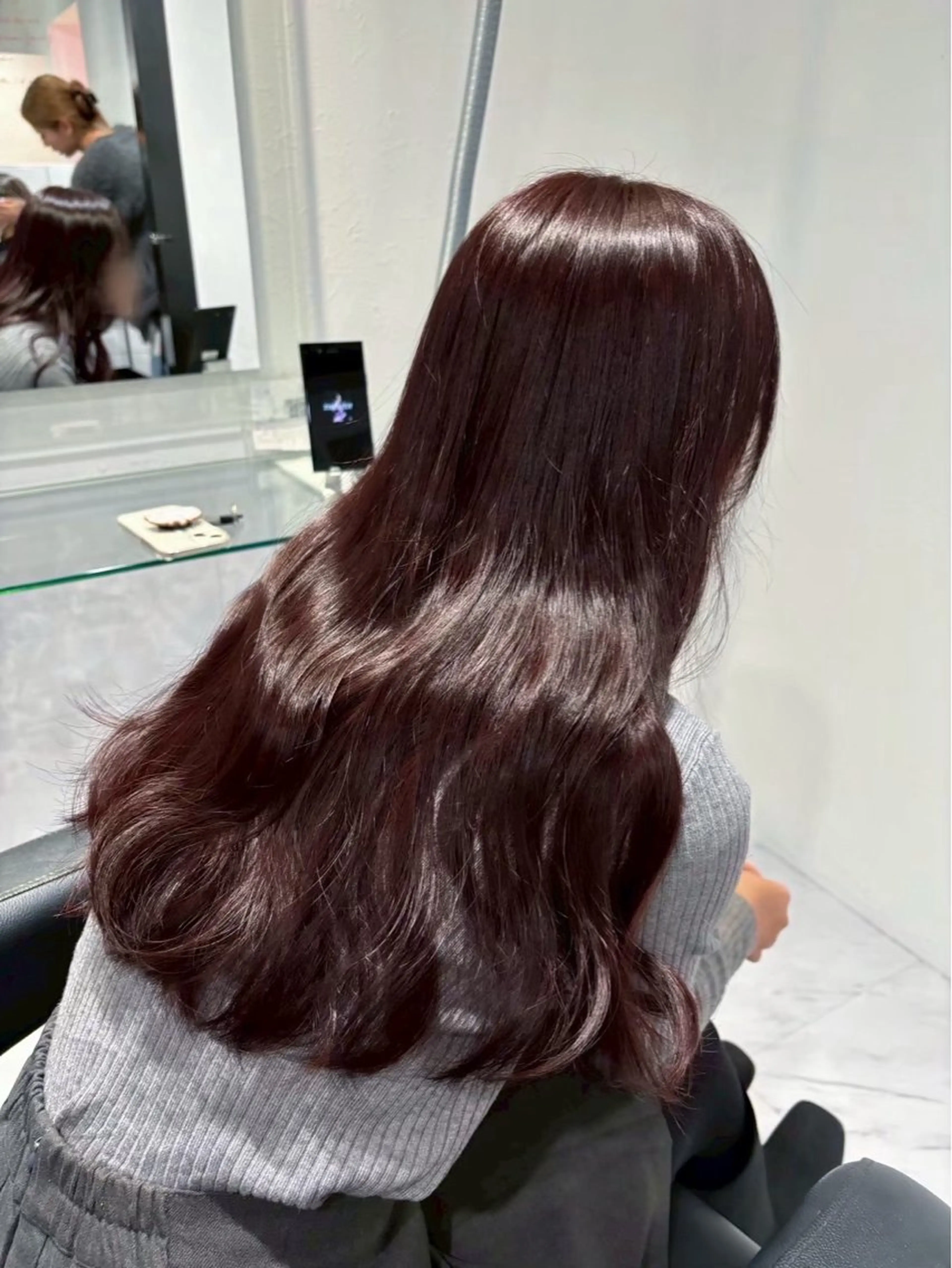 ロング カラー ワンカラーでできる 暖色カラーゆいりのヘアスタイル