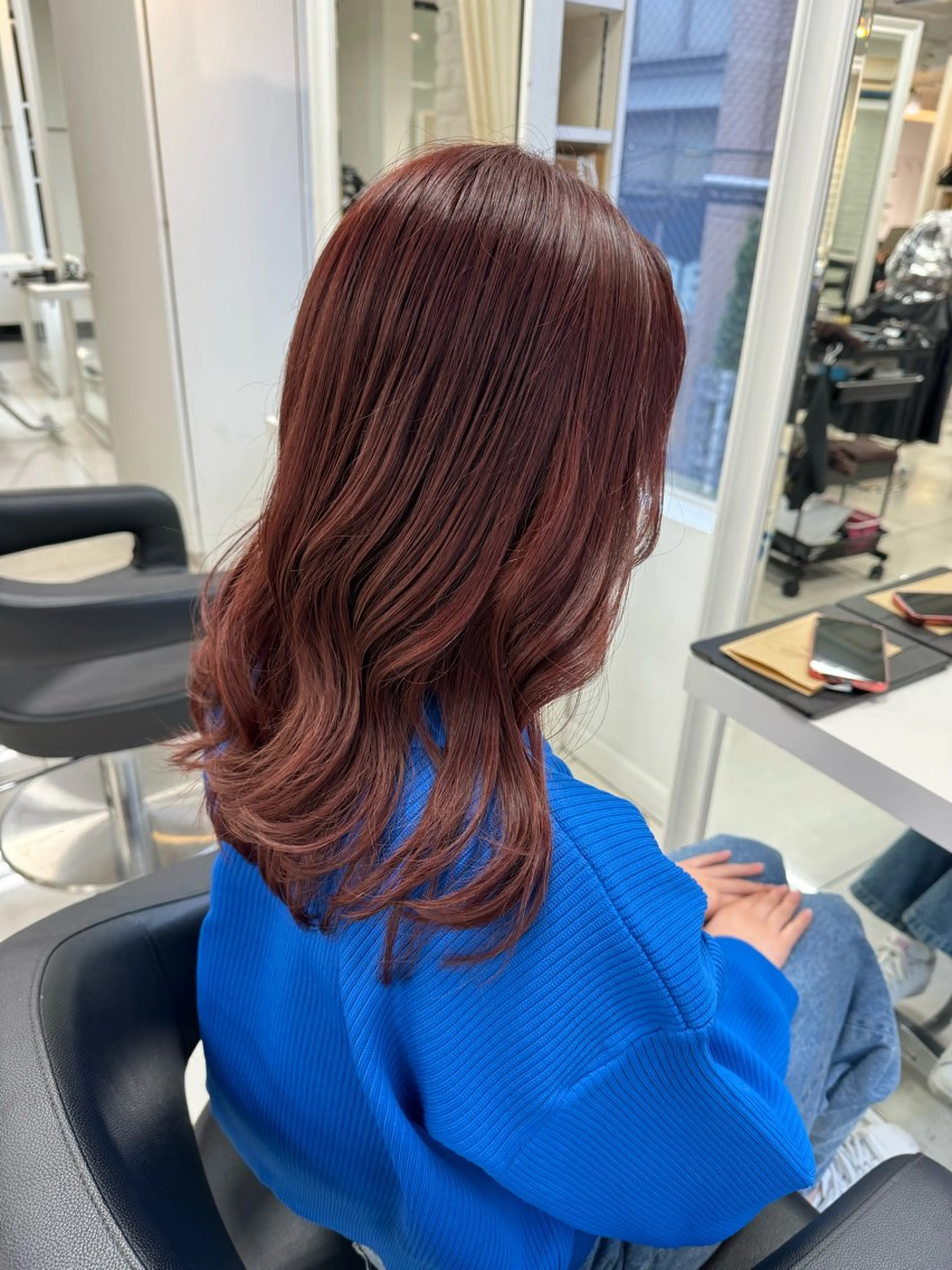 セミロング カラー ブリーチ ブラウンカラー カシス カット ヘアカラー トリートメント 【デザインカラー】 粥川佳日望のヘアスタイル