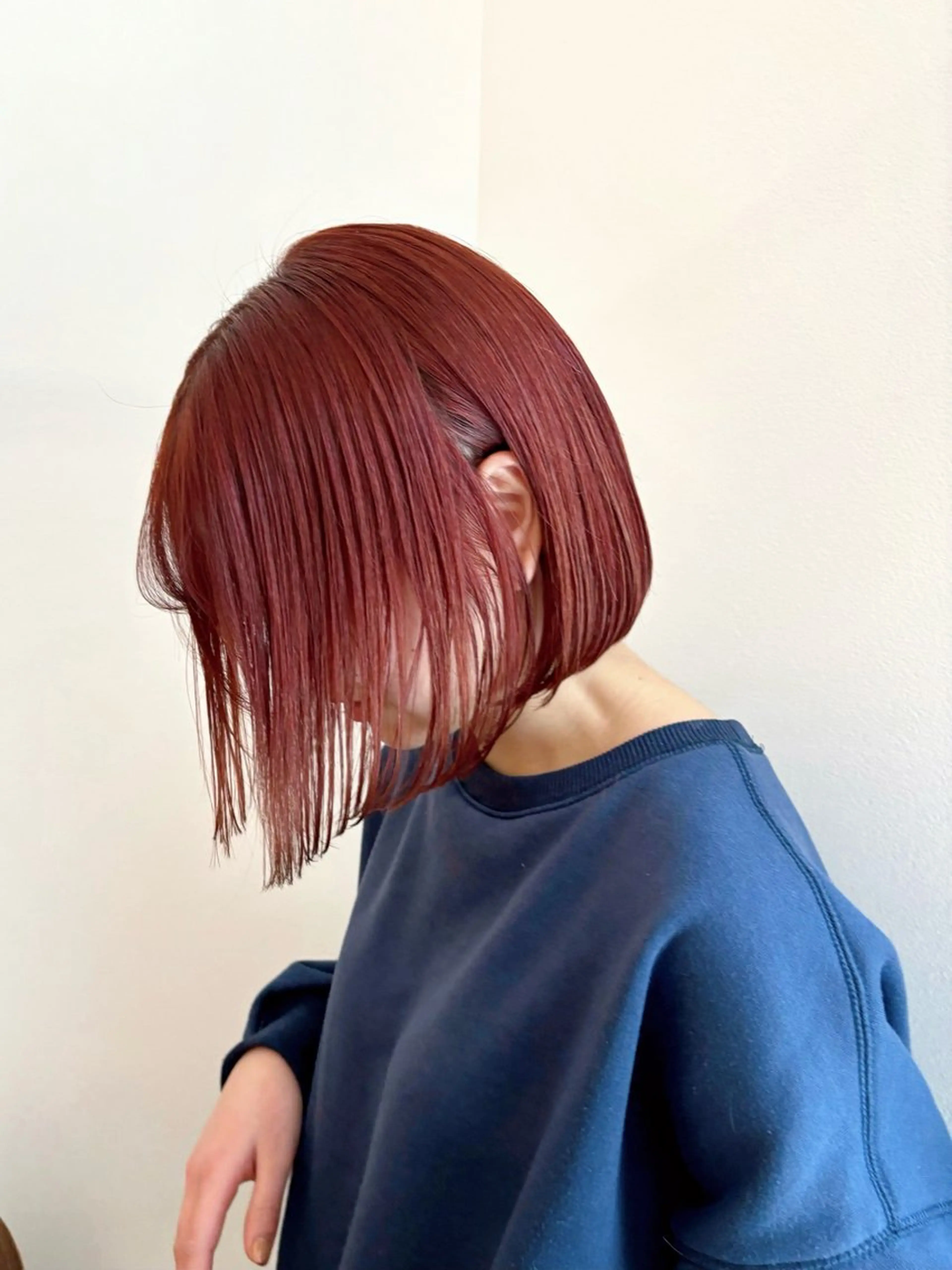 ショート カラー ヘアアレンジ オレンジピンク Apero【アペロ】所属・パーマ/暖色/ボブ イワタテ🇰🇷のヘアスタイル