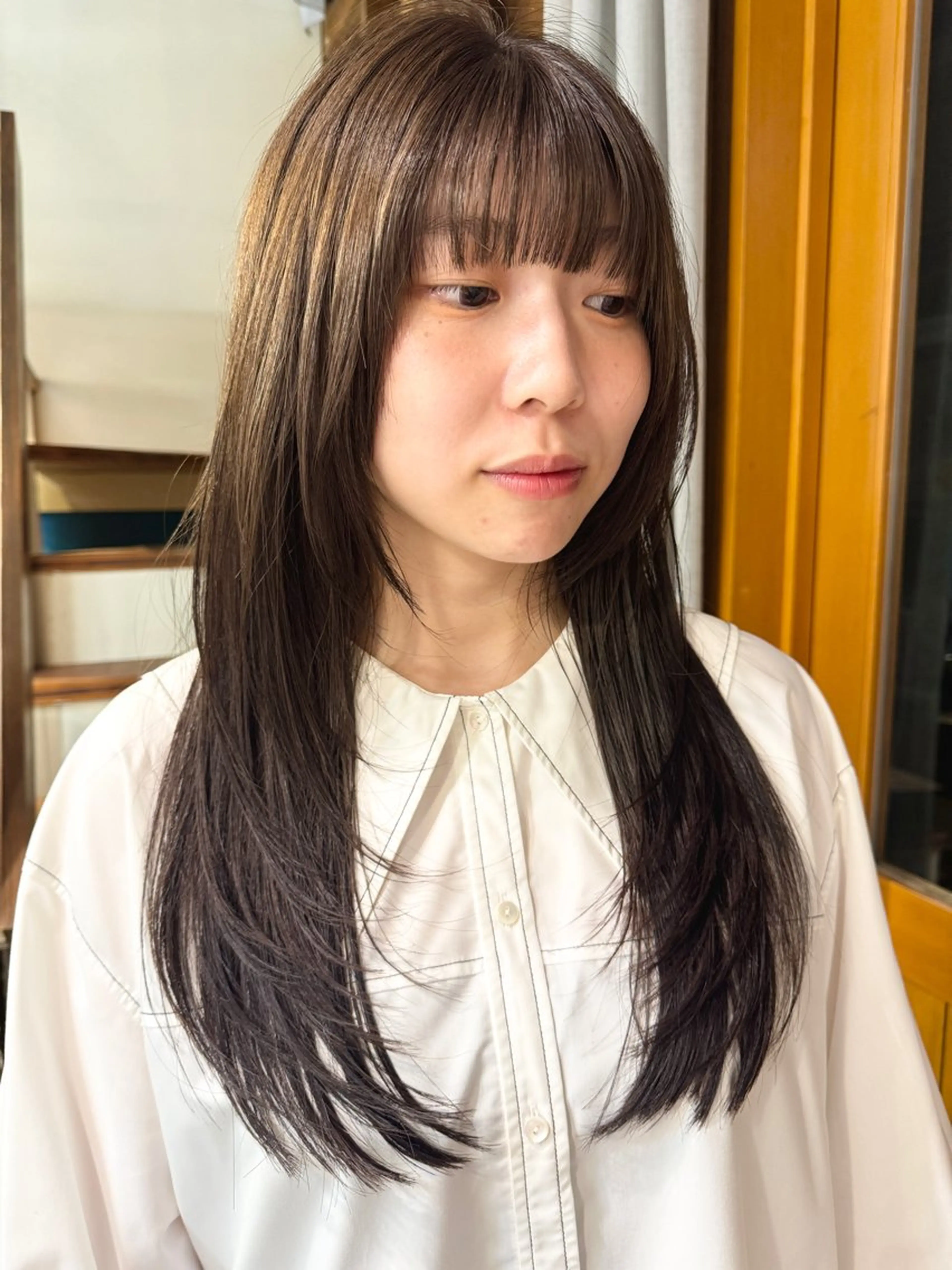 ロング カラー カット ヘアカラー トリートメント 透明感カラー/ハイト ーン/メイク/umiのヘアスタイル