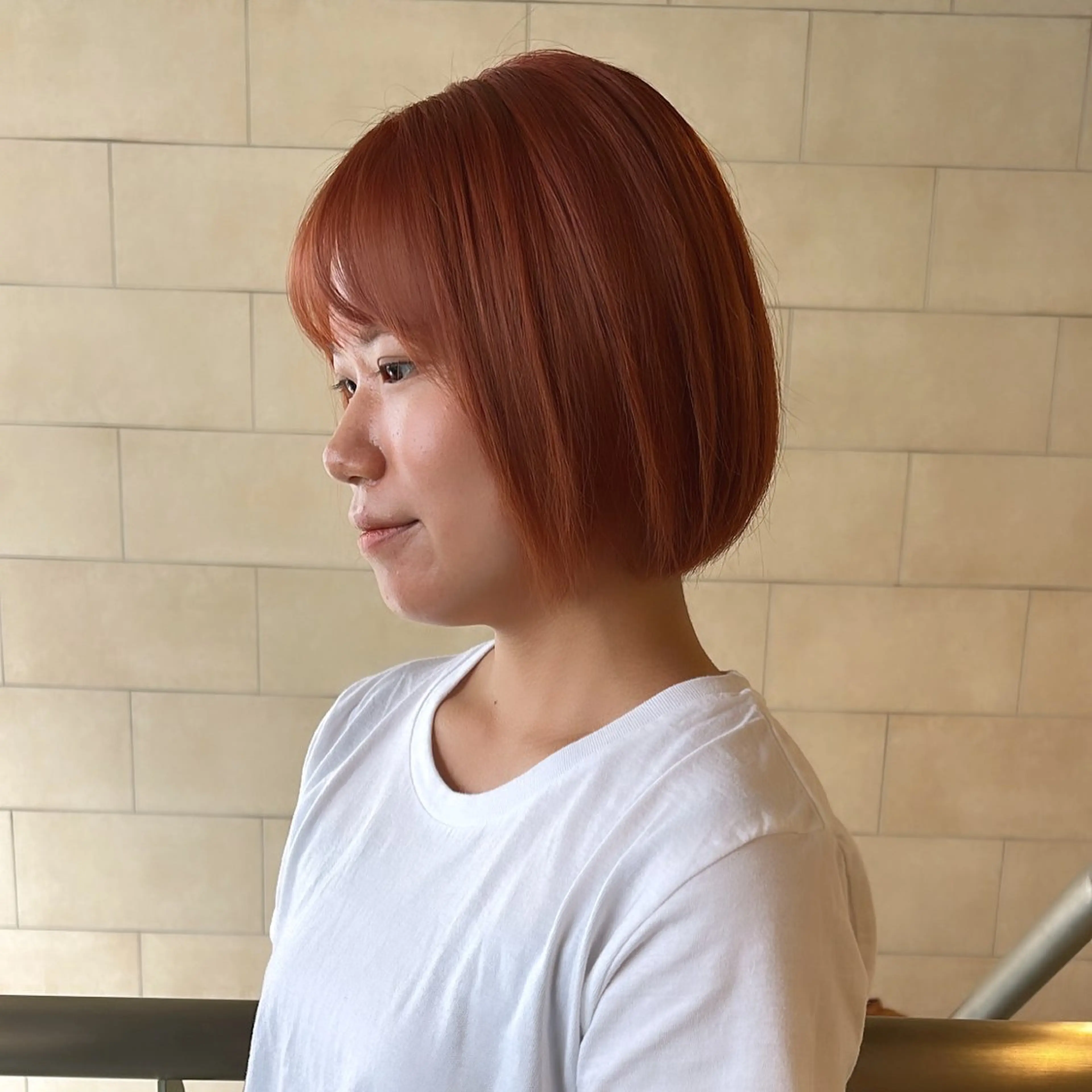 ショート カラー ブリーチ ブラウンカラー オレンジ オレンジブラウン 美髪矯正/髪質改善/ 艶髪🤍伊藤梨紗のヘアスタイル