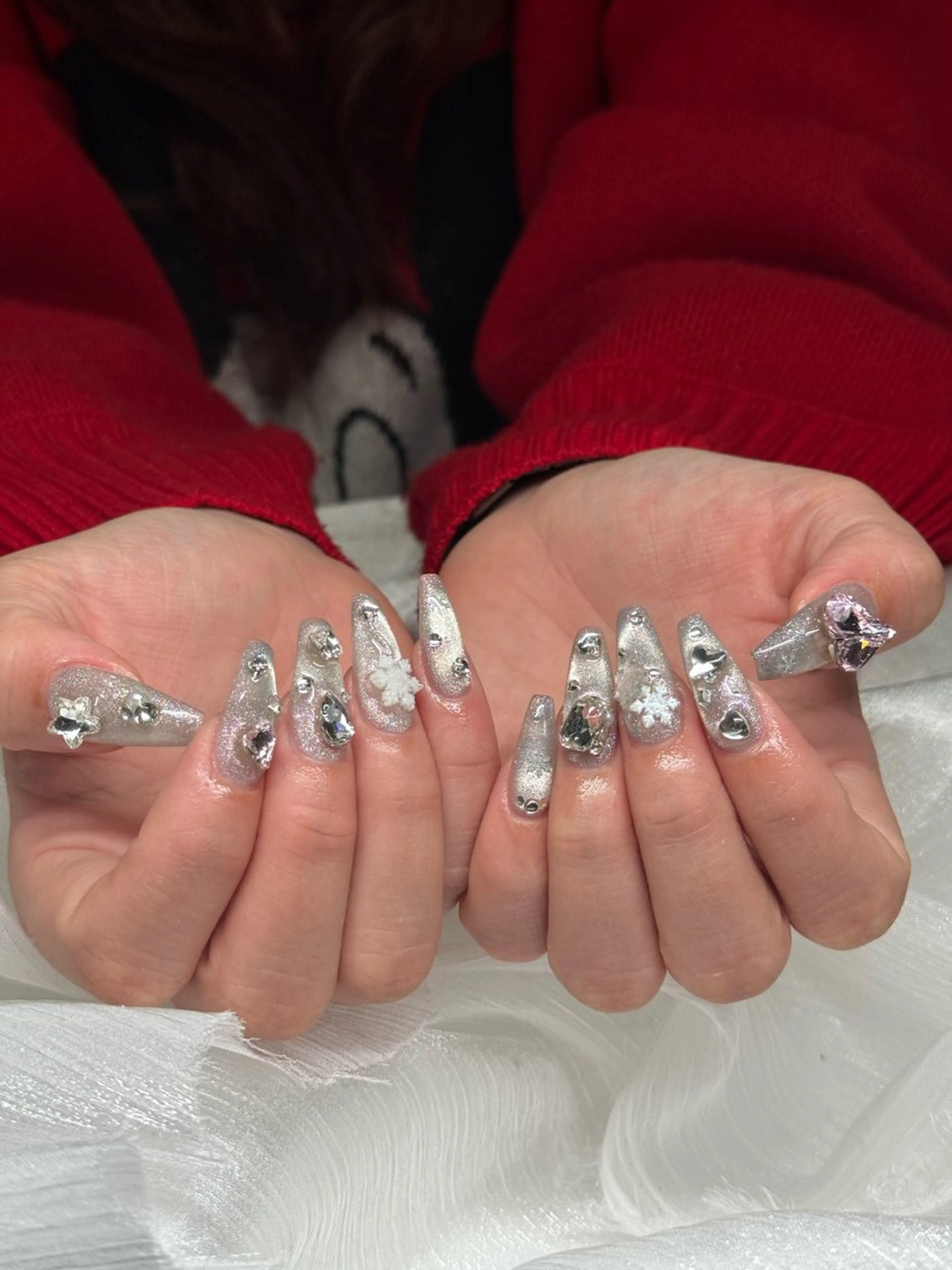 ネイル アニマル柄 ボルドー ブラウン フレンチネイル ゴールド ハンドネイル MILO 168 池袋のネイルデザイン