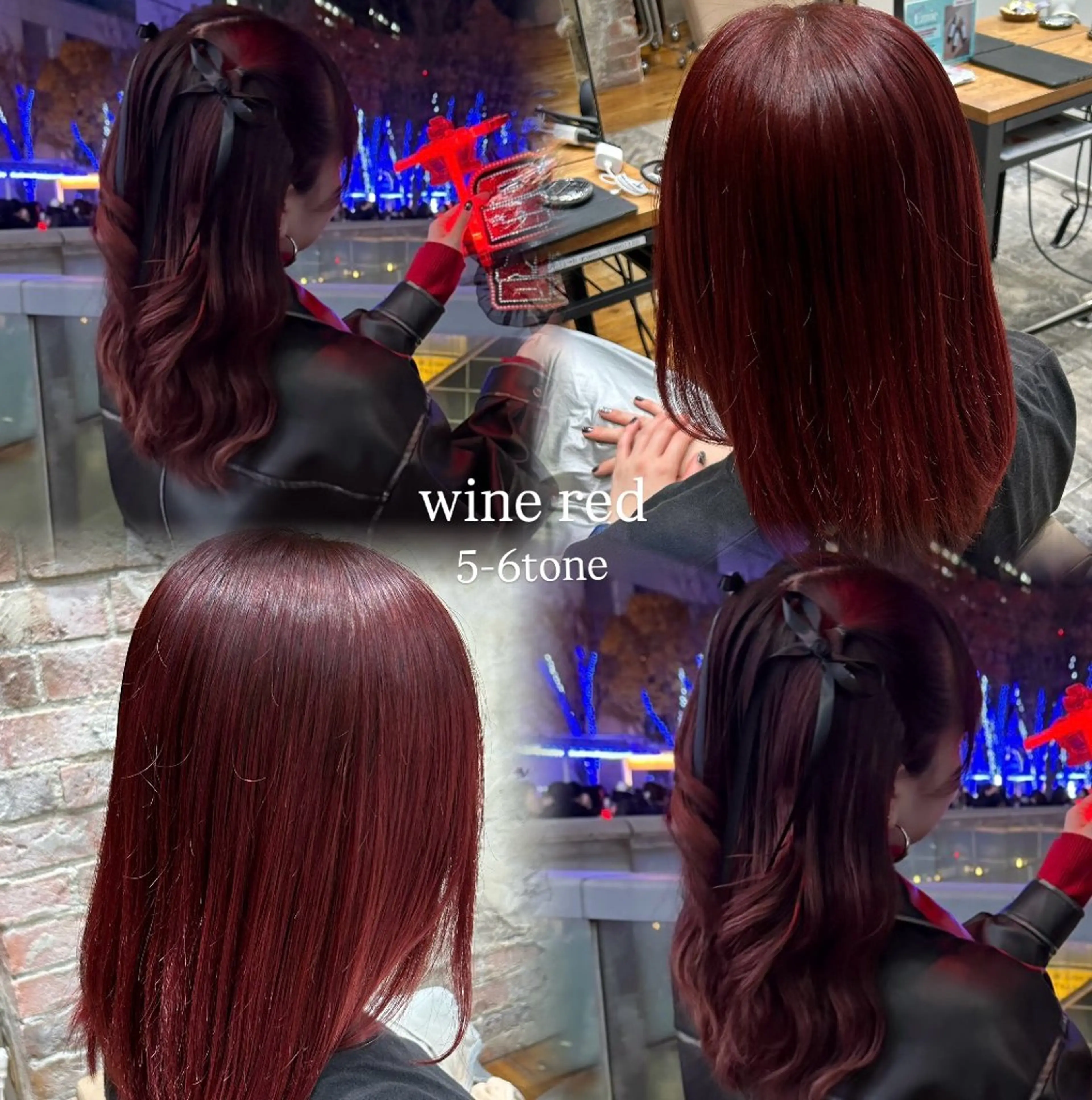 ミディアム カラー レッドカラー 和田 茉日琉のヘアスタイル