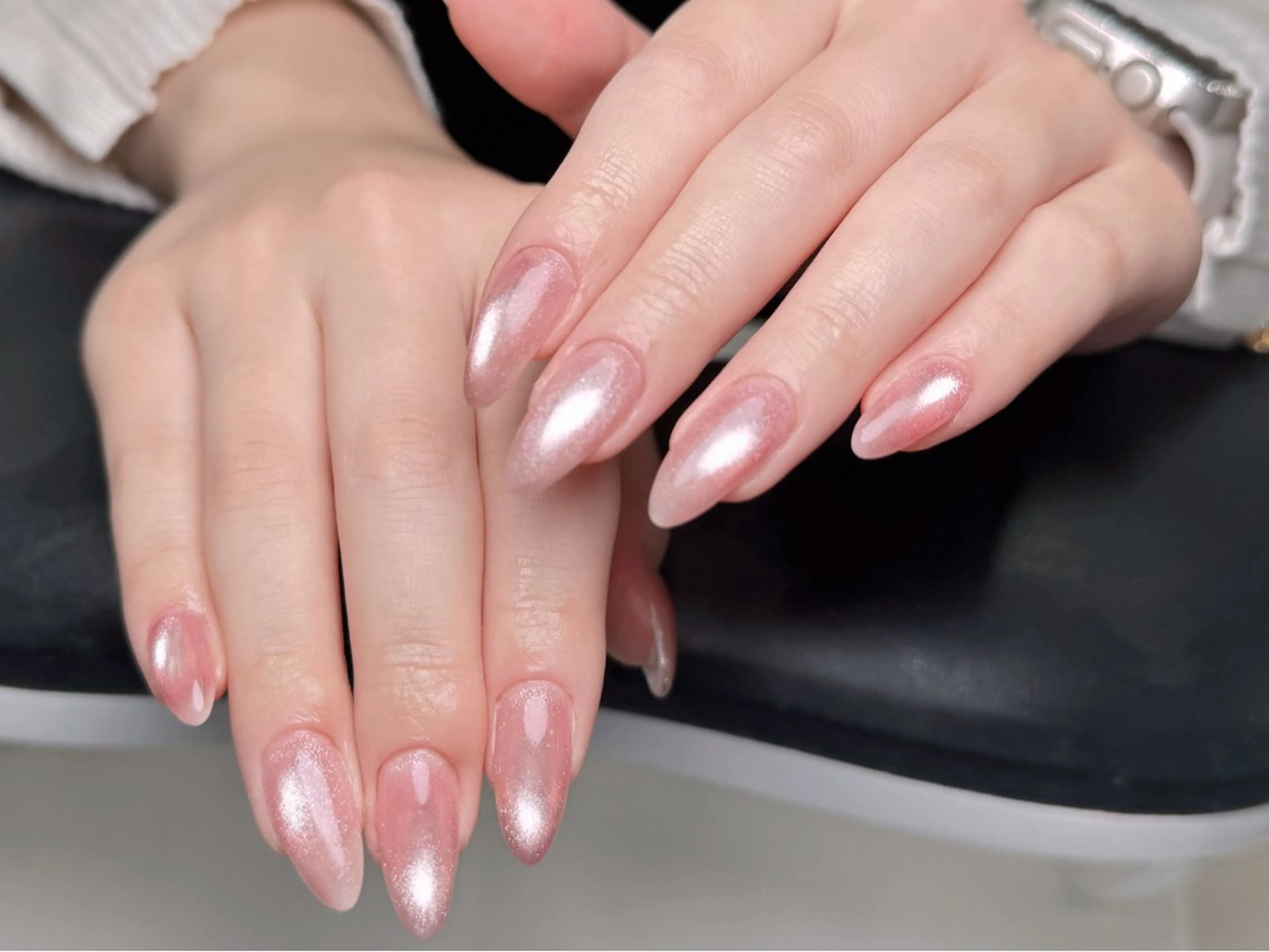 ネイル チークネイル 長さ出し フラッシュネイル フットネイル フレンチネイル ハンドネイル ハンドケア Nail&Eyela sh Nanaのネイルデザイン