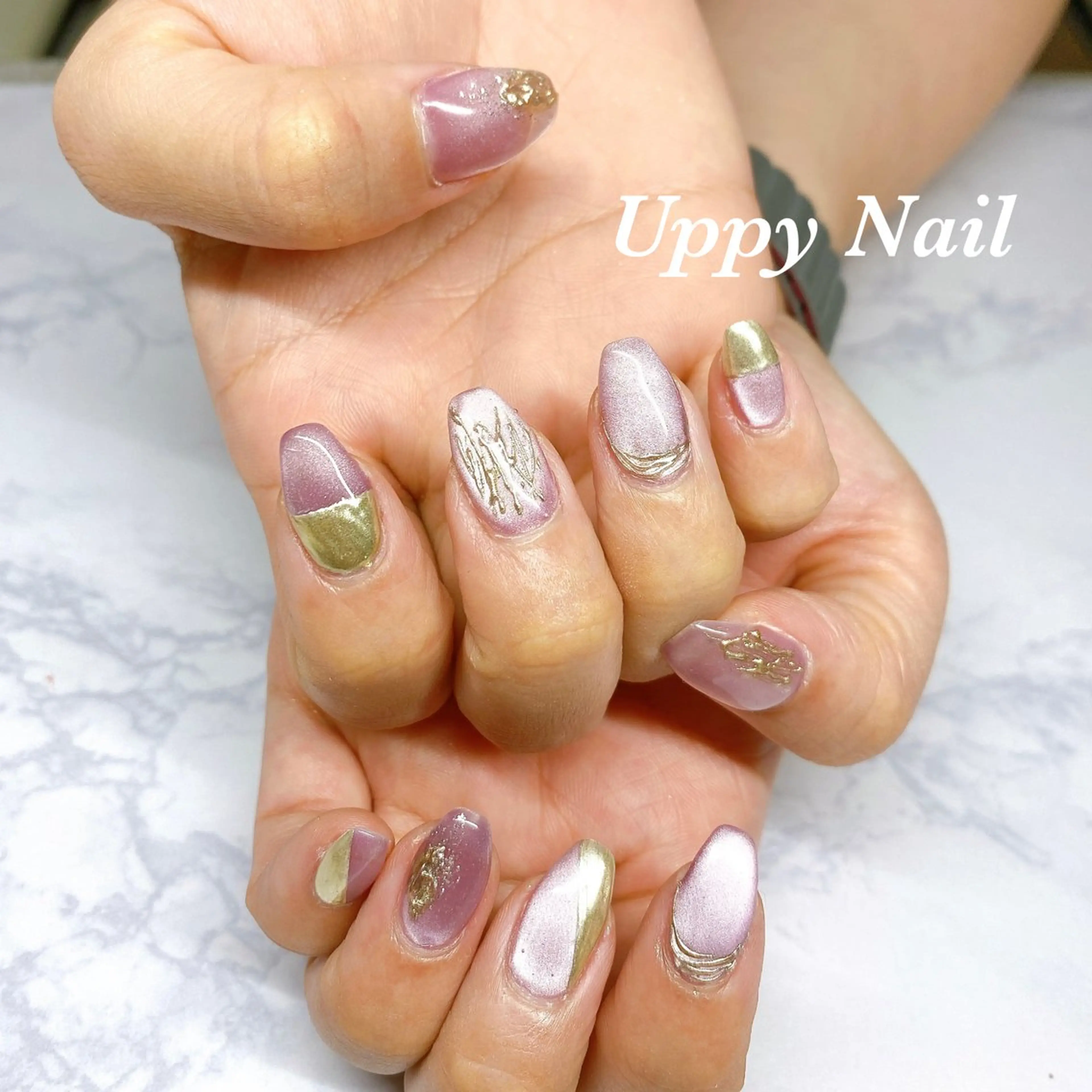 ネイル マグネットネイル ミラーネイル ハンドネイル Uppy Nail ukyoのネイルデザイン