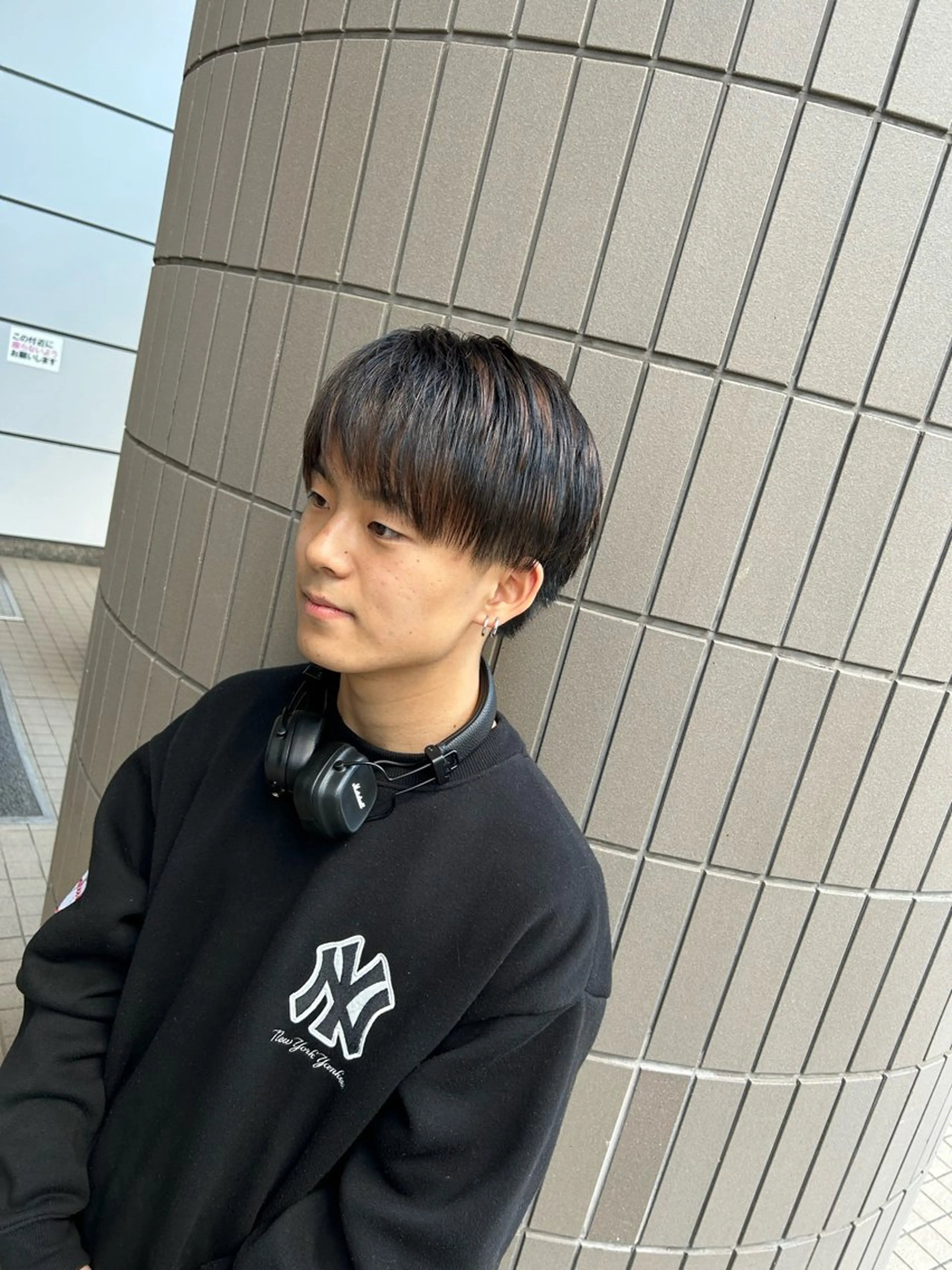 ミディアム メンズ 大阪/梅田/シャドウ パーマ/ノボリユウタのヘアスタイル