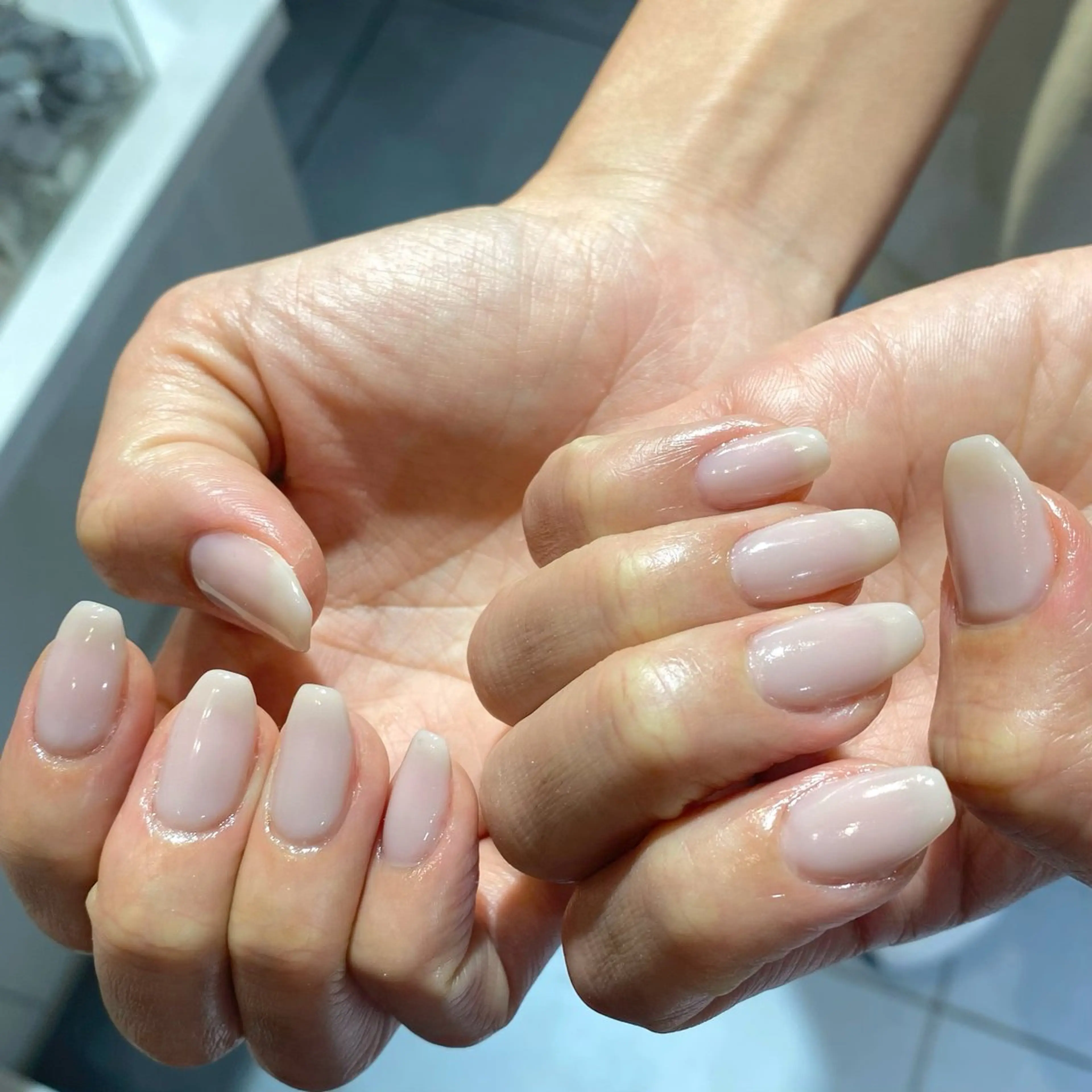 ネイル ワンカラーネイル ハンドネイル ハンドケア Chizuru ☾ ໋のネイルデザイン