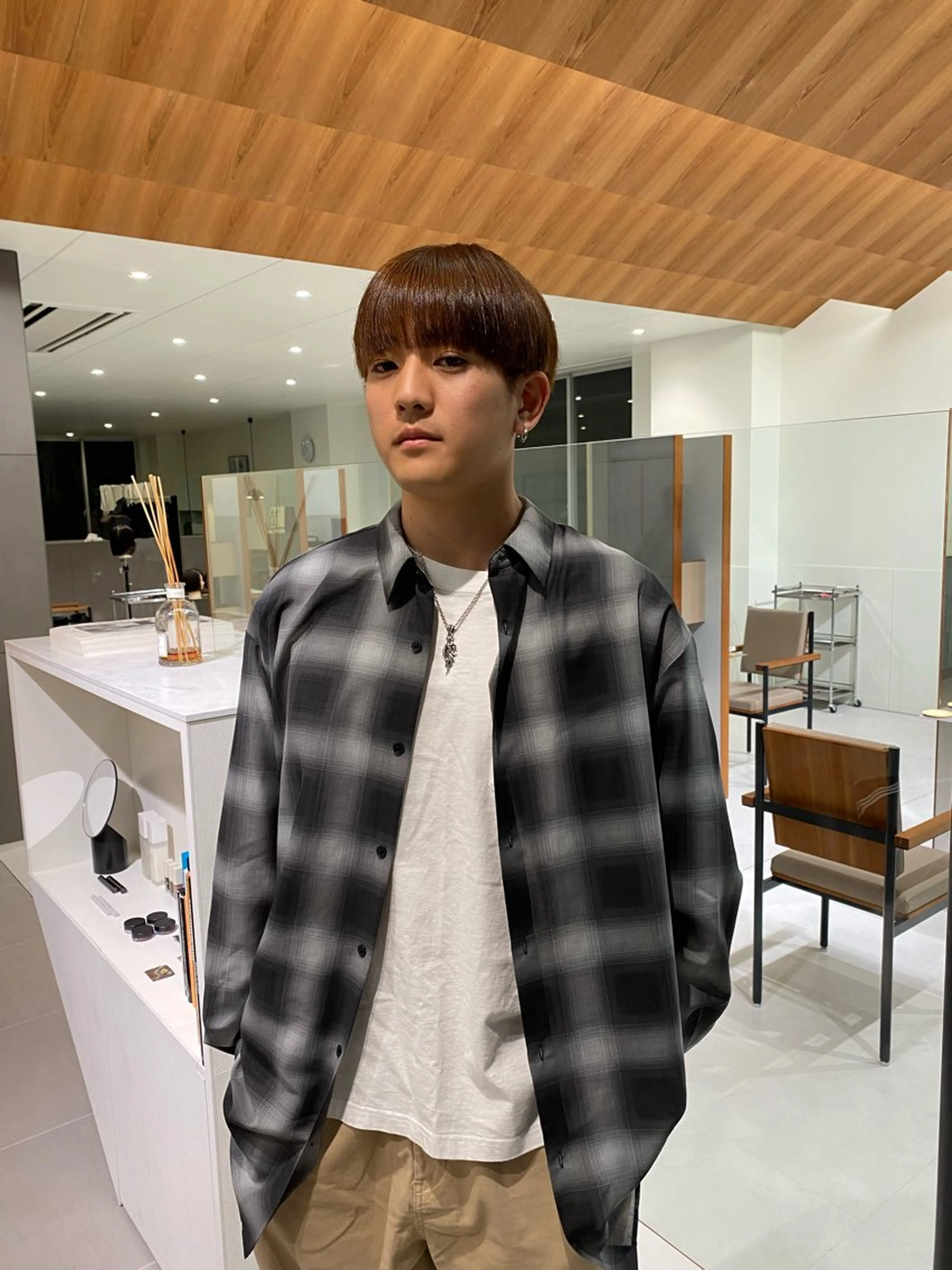 メンズ センターパート 田形清流のヘアスタイル